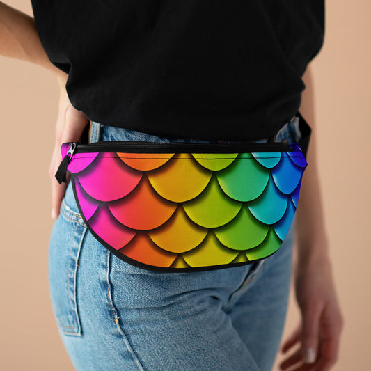 Fanny Pack - Rainbow Mermaid Scales Print, Perfect Accessory for Outings, Ideal for Festival, Travel and Hiking Enthusiasts - The Mountain Mermaid Company