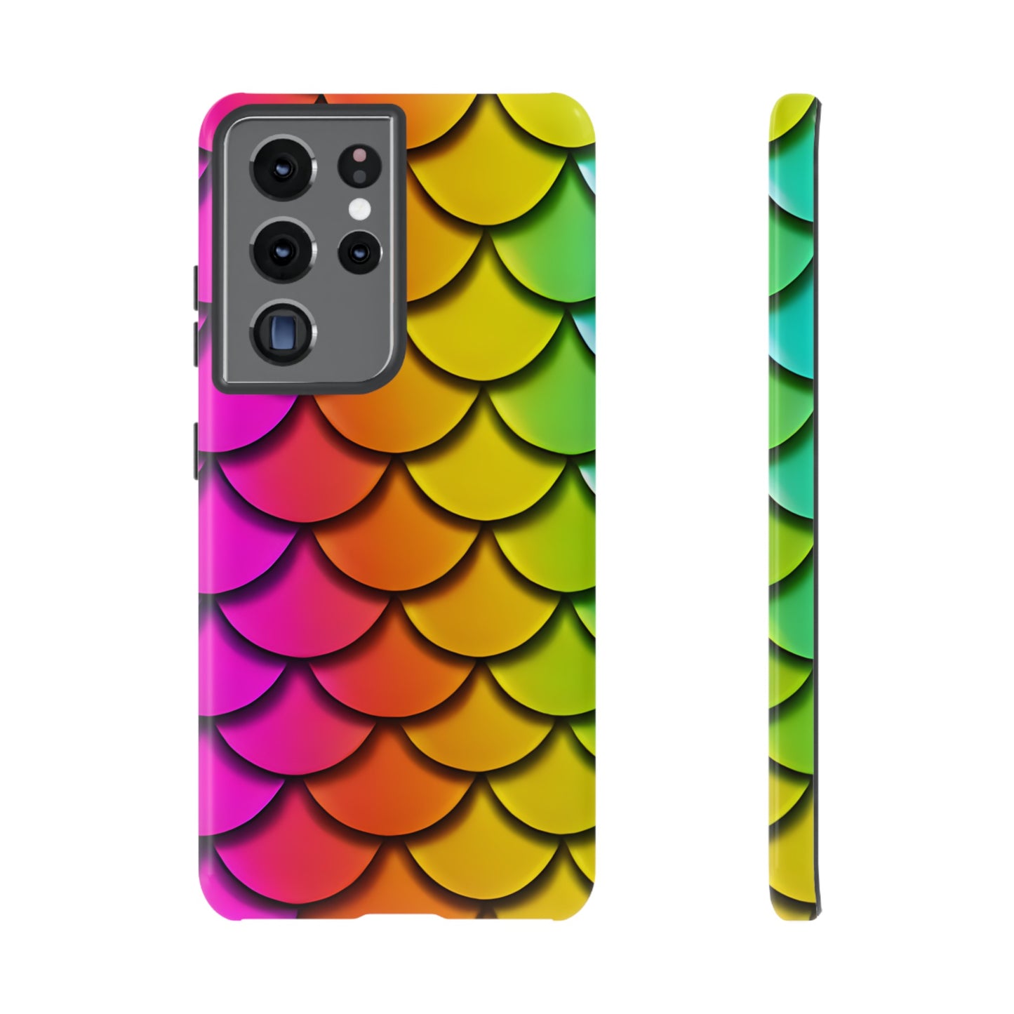 Tough Phone Case - Rainbow Mermaid Scales Print, Compatible with Apple iPhone, Samsung Galaxy, and Google Pixel Devices - The Mountain Mermaid Company