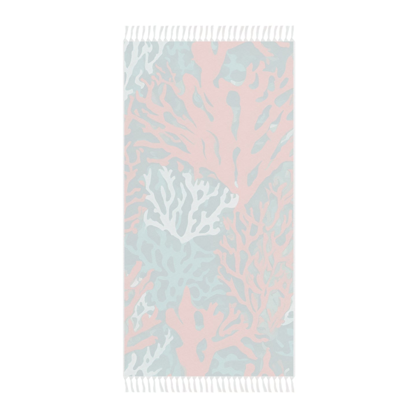 Boho Beach Cloth Coral Print - Chic Coral and Aqua, Beach Essentials, Stylish Vacation Gift - The Mountain Mermaid Company