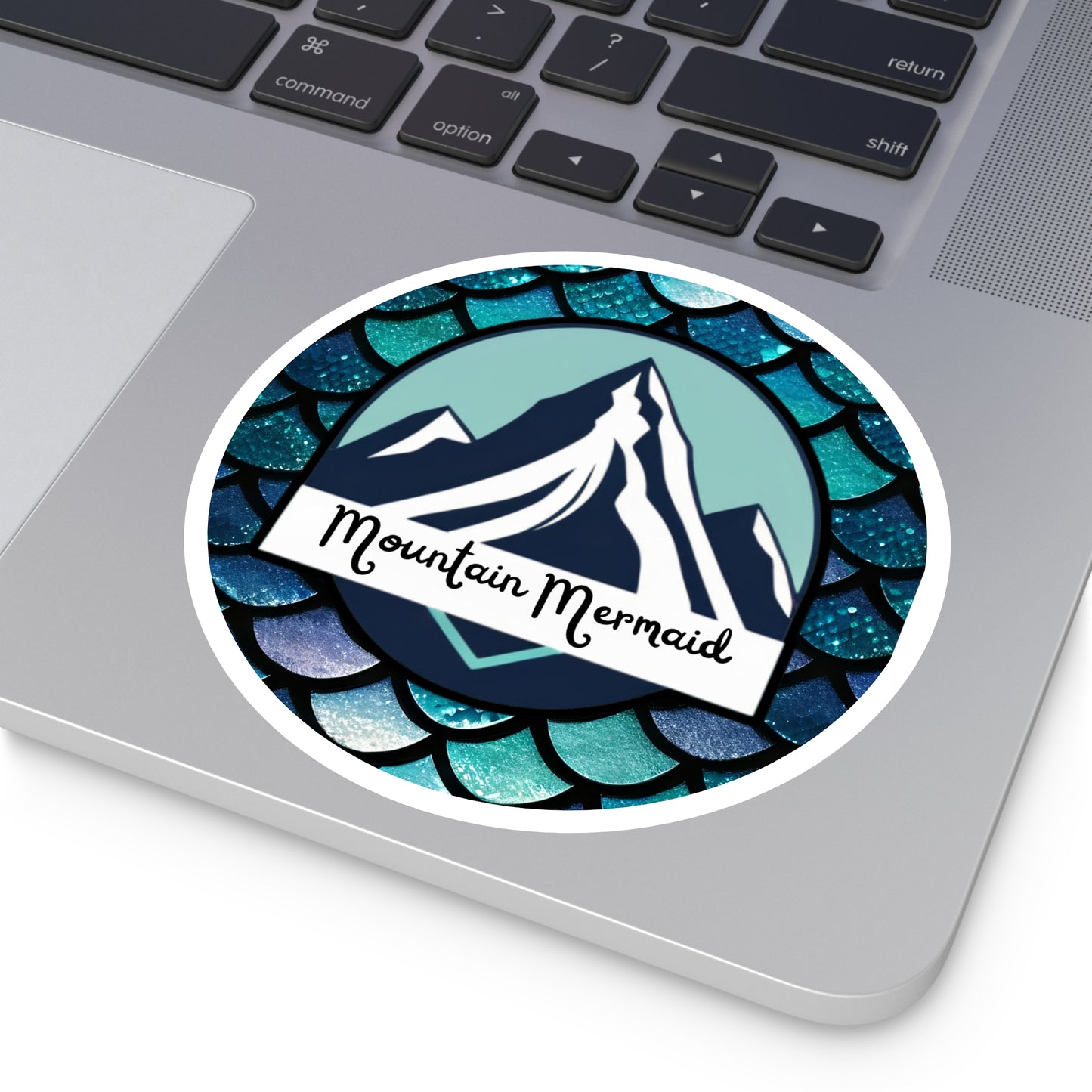 Aqua Mermaidcore Mountain Mermaid Indoor/Outdoor Sticker -  Durable Decal for Cars, Laptops and Water Bottles, Gift for Mermaid Lovers - The Mountain Mermaid Company