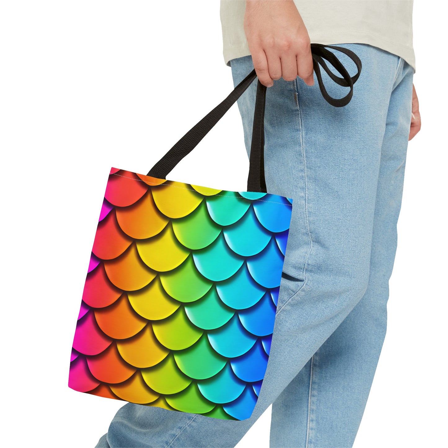 Rainbow Mermaidcore Tote Bag - Eco-Friendly Reusable Shopper, Ideal for Daily Errands, Whimsical Mermaid Gift - The Mountain Mermaid Company