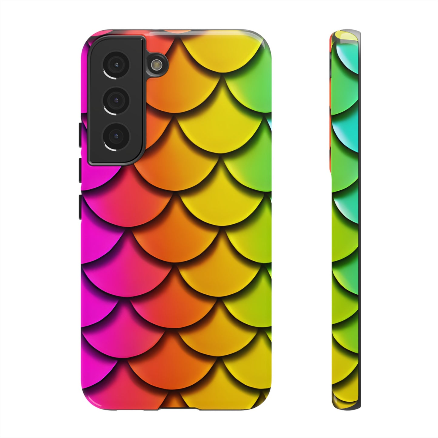 Tough Phone Case - Rainbow Mermaid Scales Print, Compatible with Apple iPhone, Samsung Galaxy, and Google Pixel Devices - The Mountain Mermaid Company