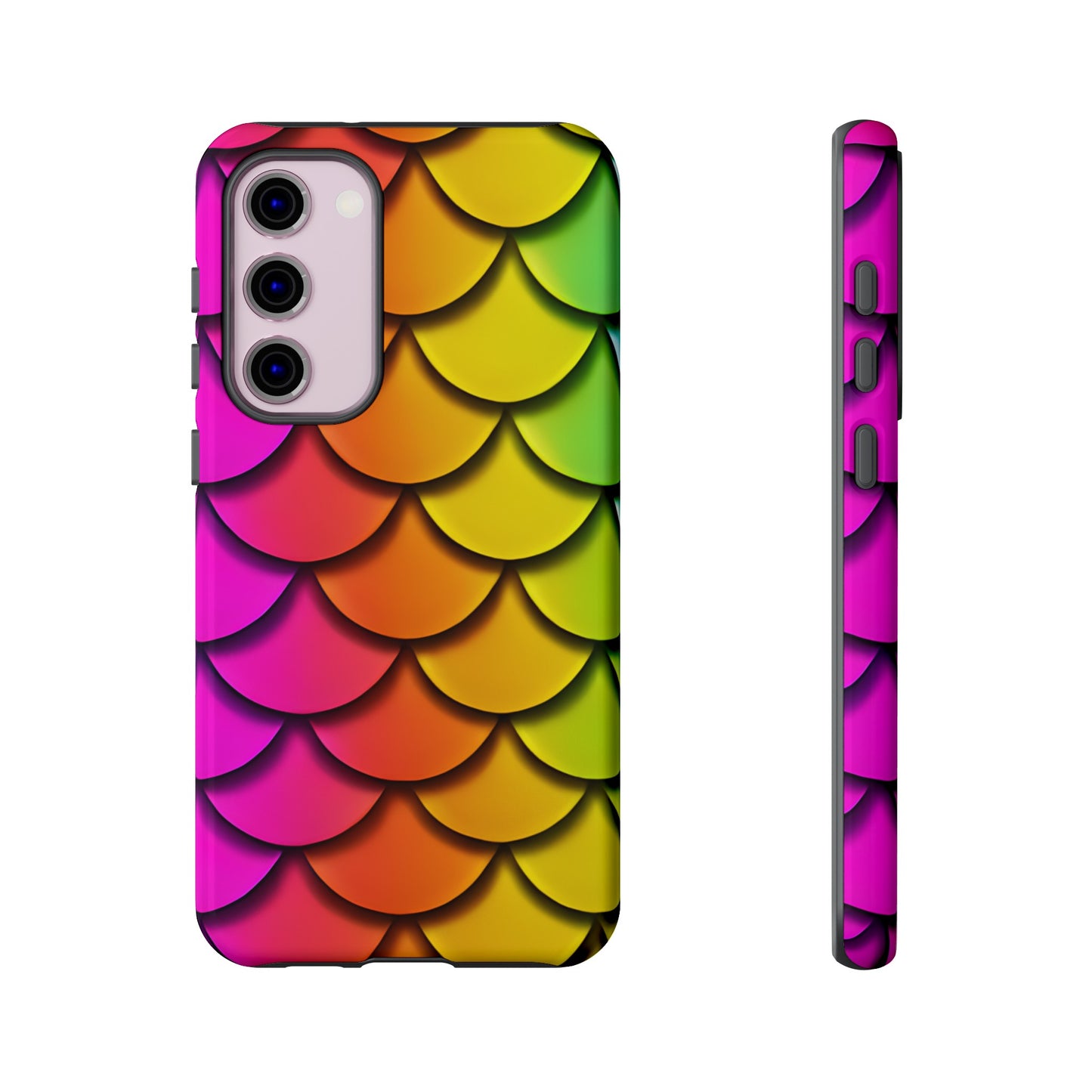 Tough Phone Case - Rainbow Mermaid Scales Print, Compatible with Apple iPhone, Samsung Galaxy, and Google Pixel Devices - The Mountain Mermaid Company