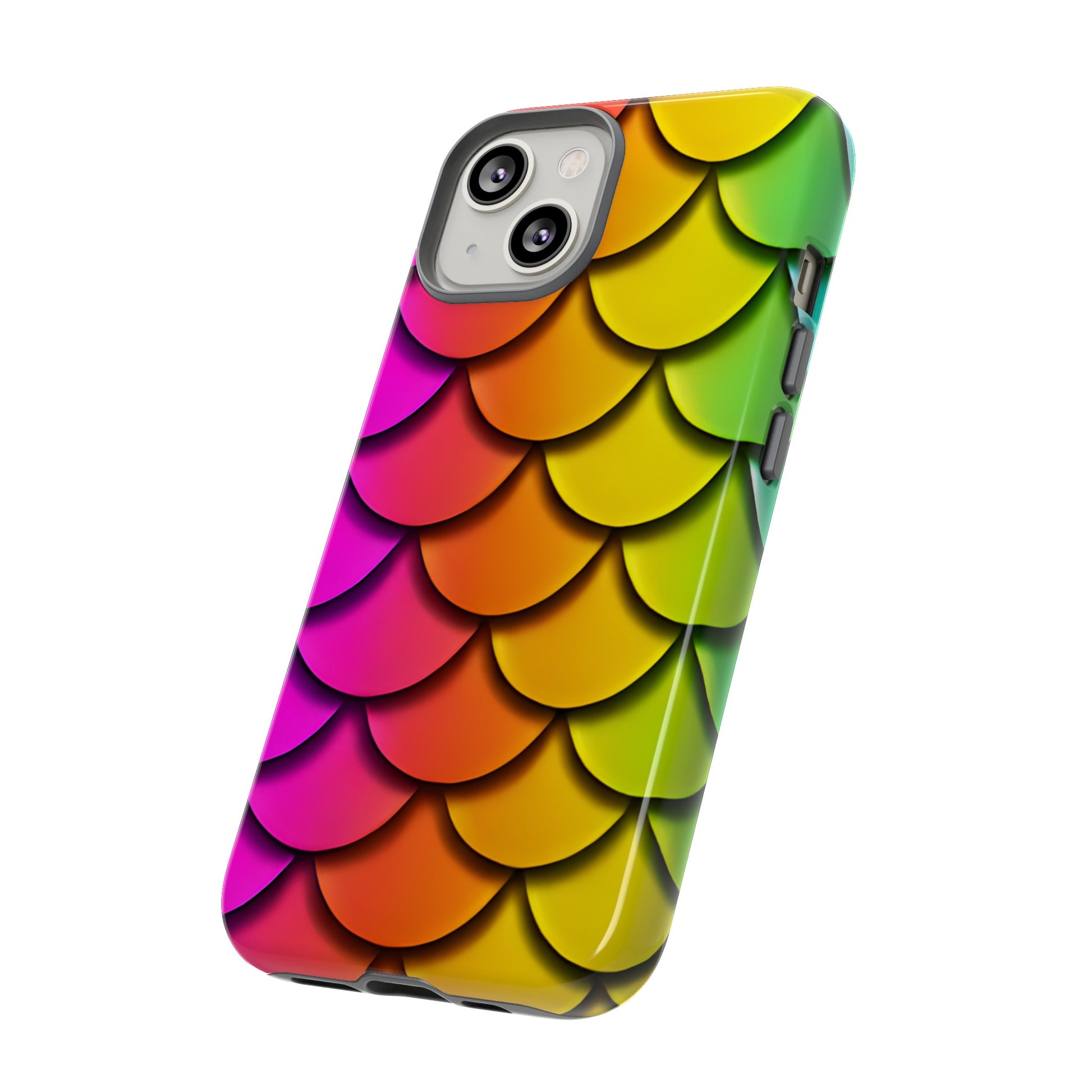 Tough Phone Case - Rainbow Mermaid Scales Print, Compatible with Apple iPhone, Samsung Galaxy, and Google Pixel Devices - The Mountain Mermaid Company