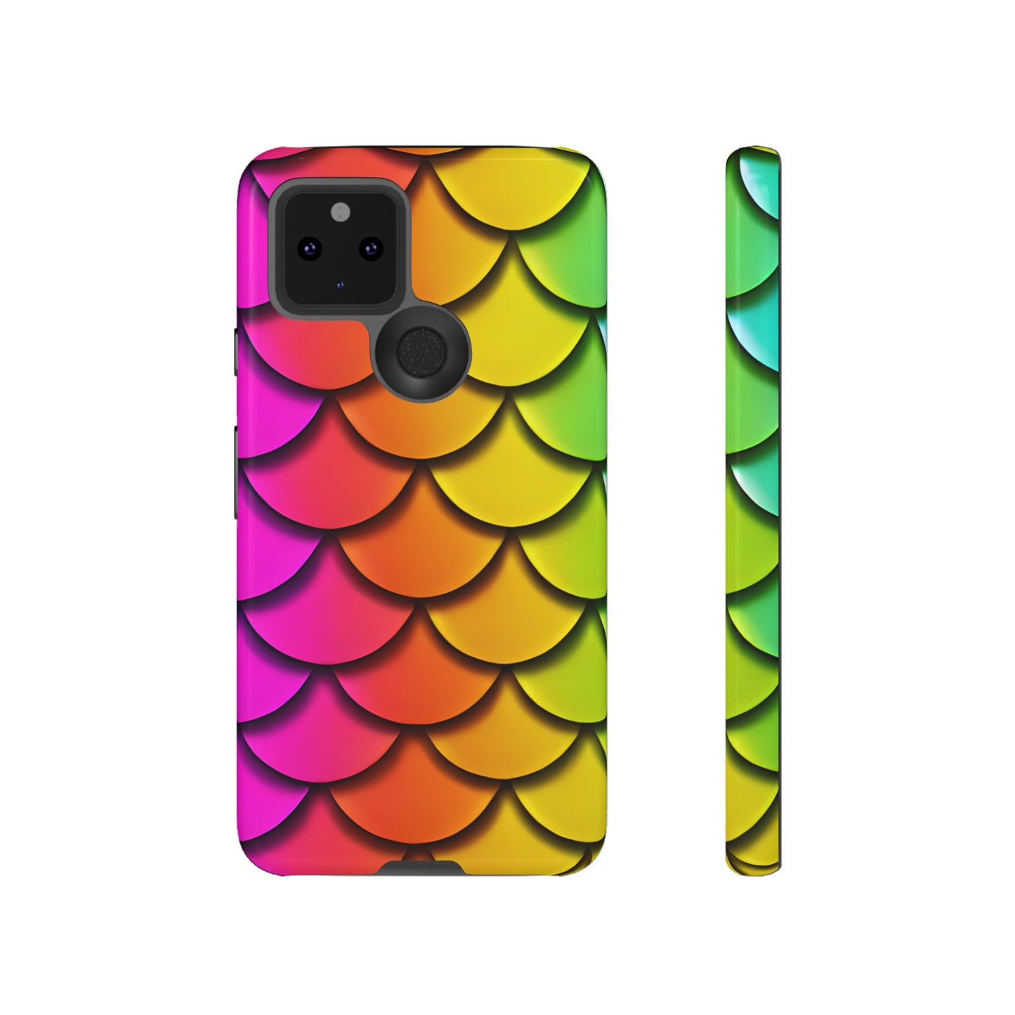 Tough Phone Case - Rainbow Mermaid Scales Print, Compatible with Apple iPhone, Samsung Galaxy, and Google Pixel Devices - The Mountain Mermaid Company