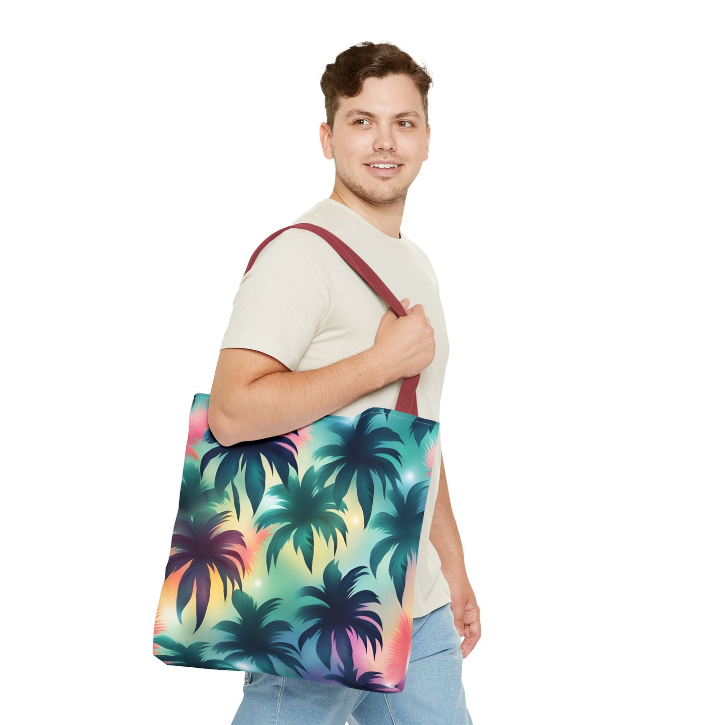 Groovy Palms Tote Bag - Durable Carryall for Everyday Use, Trendy Pool Accessory, Unique Gift for Beach Lovers