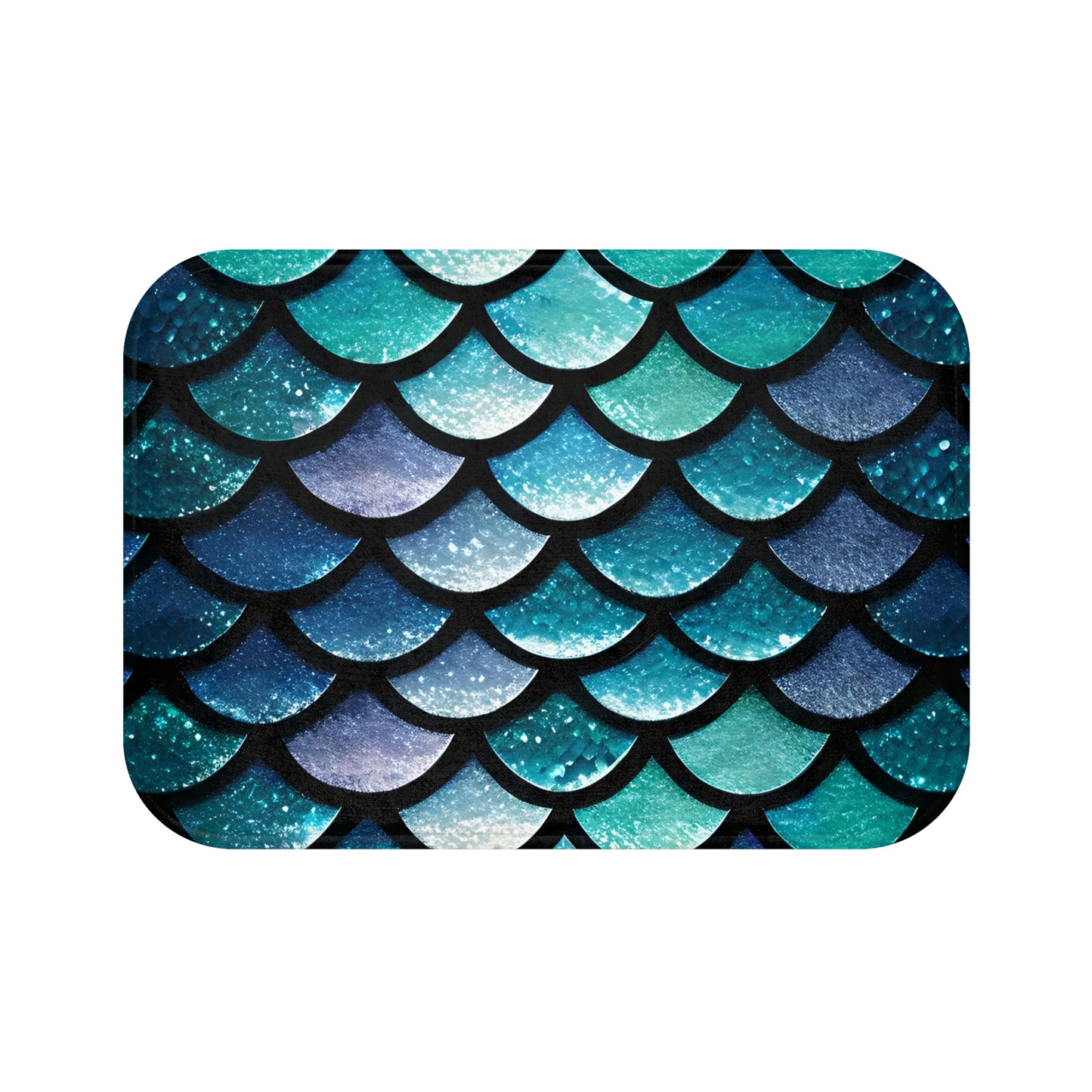 Mermaid Magic Bath Mat - Cute Aqua Mermaid Scales Bathroom Accessory, Soft, Absorbent, and Decorative, Unique Gift for Her - The Mountain Mermaid Company