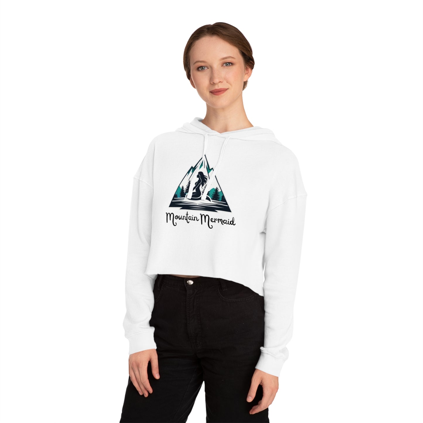 Mountain Mermaid Cropped Hoodie - Fashionable Mermaidcore Apparel for Everyday Comfort - Ideal for Fantasy and Outdoor Enthusiasts - The Mountain Mermaid Company