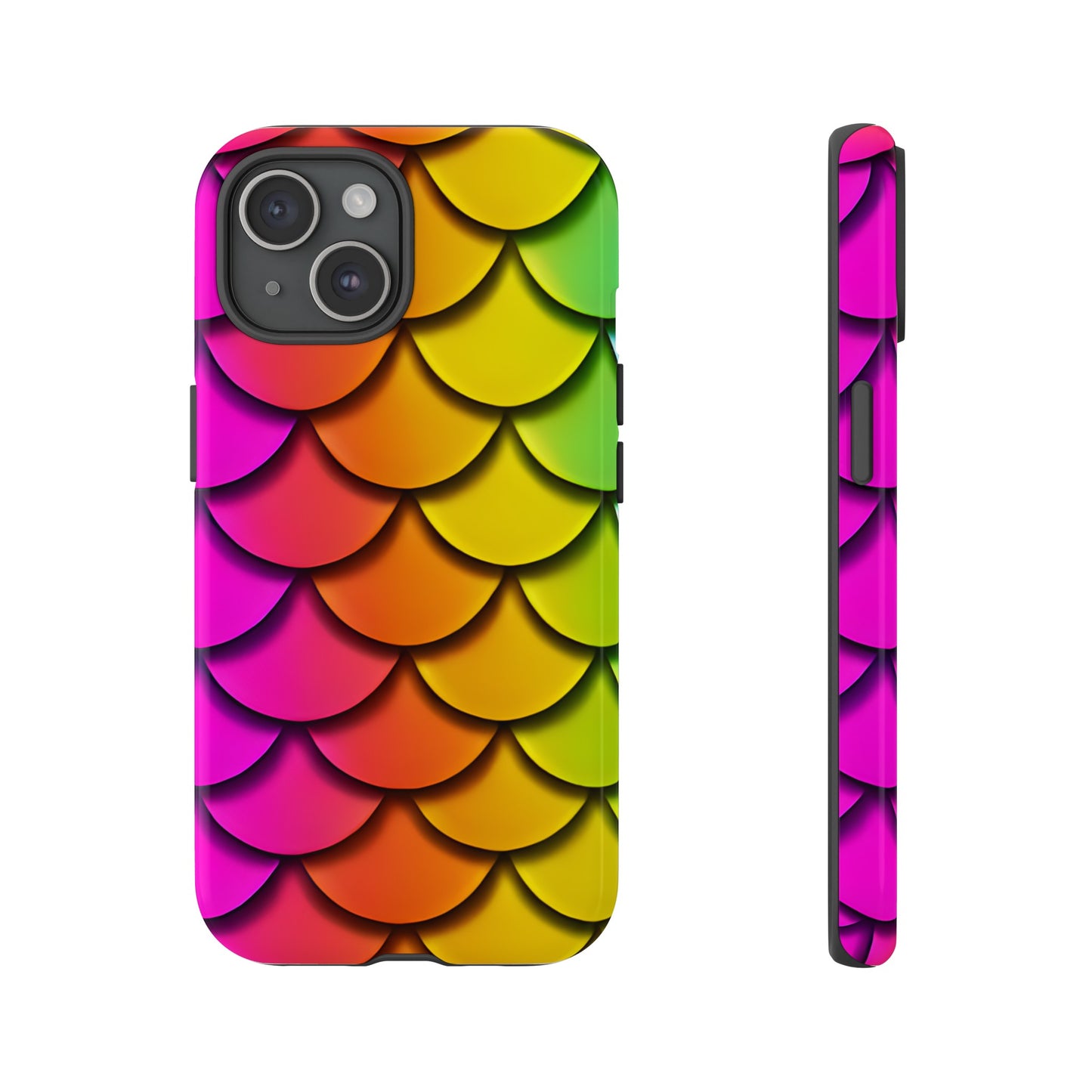 Tough Phone Case - Rainbow Mermaid Scales Print, Compatible with Apple iPhone, Samsung Galaxy, and Google Pixel Devices - The Mountain Mermaid Company