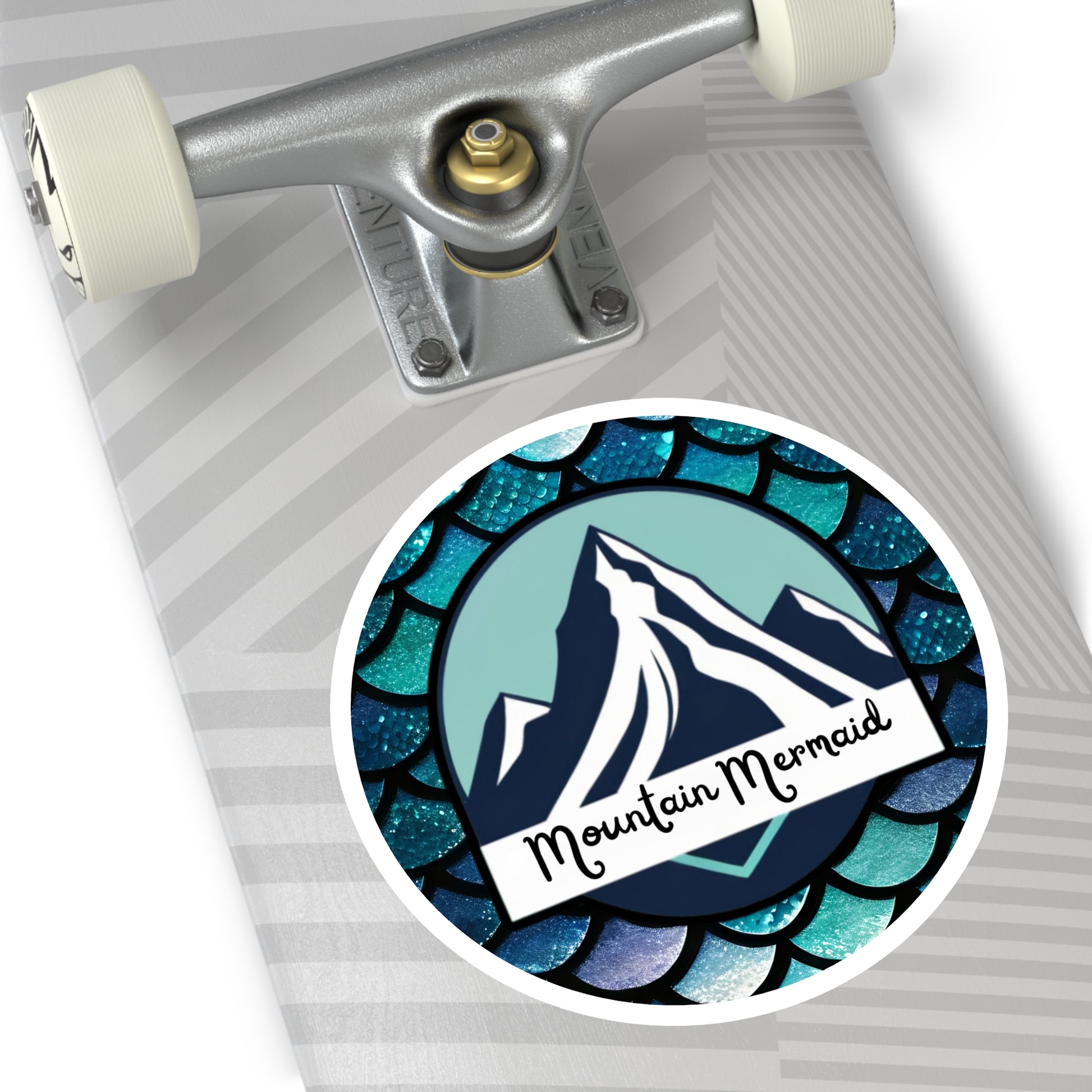 Aqua Mermaidcore Mountain Mermaid Indoor/Outdoor Sticker -  Durable Decal for Cars, Laptops and Water Bottles, Gift for Mermaid Lovers - The Mountain Mermaid Company