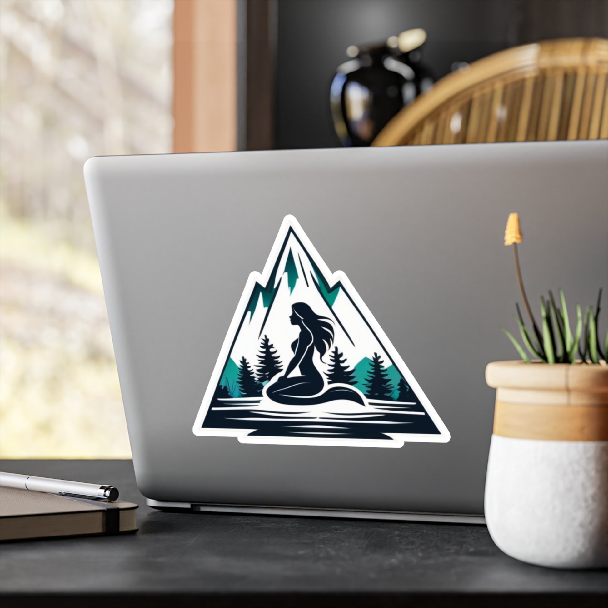 Mountain Mermaid Company Logo Decal, Vinyl Sticker for Laptops and Cars, Unique Gift for Mermaid Lovers and Adventure Enthusiasts - The Mountain Mermaid Company