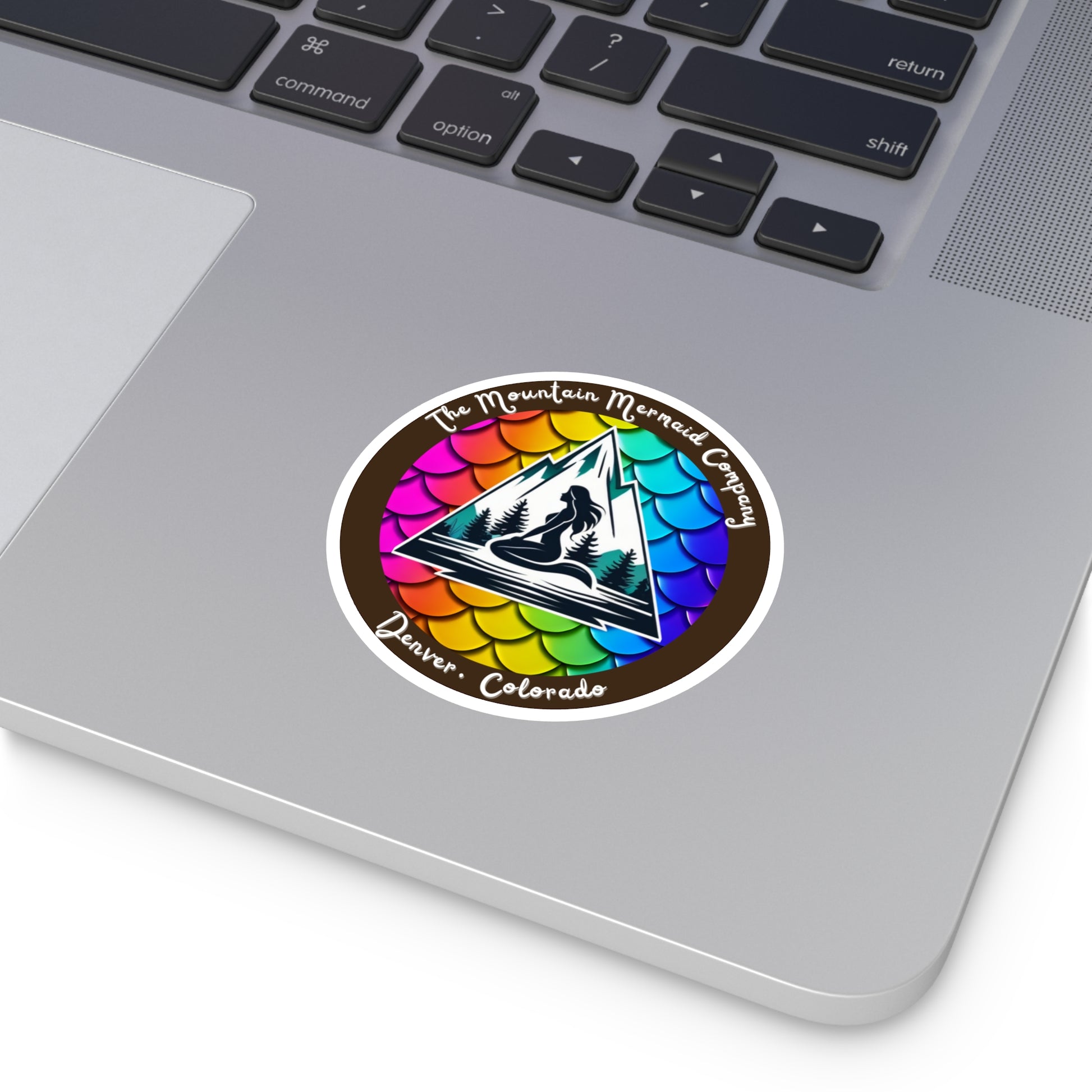 Rainbow Mermaidcore Indoor/Outdoor Sticker -  Durable Decal for Cars, Laptops and Water Bottles, Gift for Mermaid Lovers - The Mountain Mermaid Company