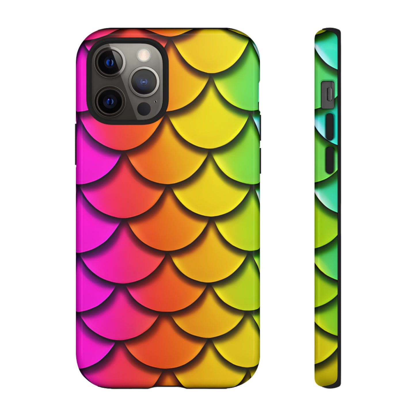 Tough Phone Case - Rainbow Mermaid Scales Print, Compatible with Apple iPhone, Samsung Galaxy, and Google Pixel Devices - The Mountain Mermaid Company