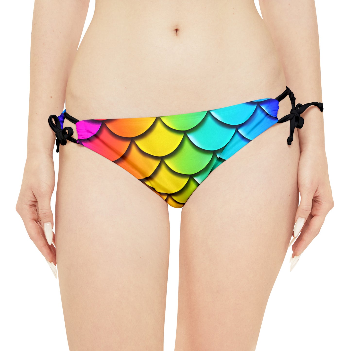 Rainbow Mermaid Bikini Bottom - Adjustable Cheeky Swimwear Bottom, Perfect for Beach Vacations & Pool Parties, Unique Gift for Her - The Mountain Mermaid Company