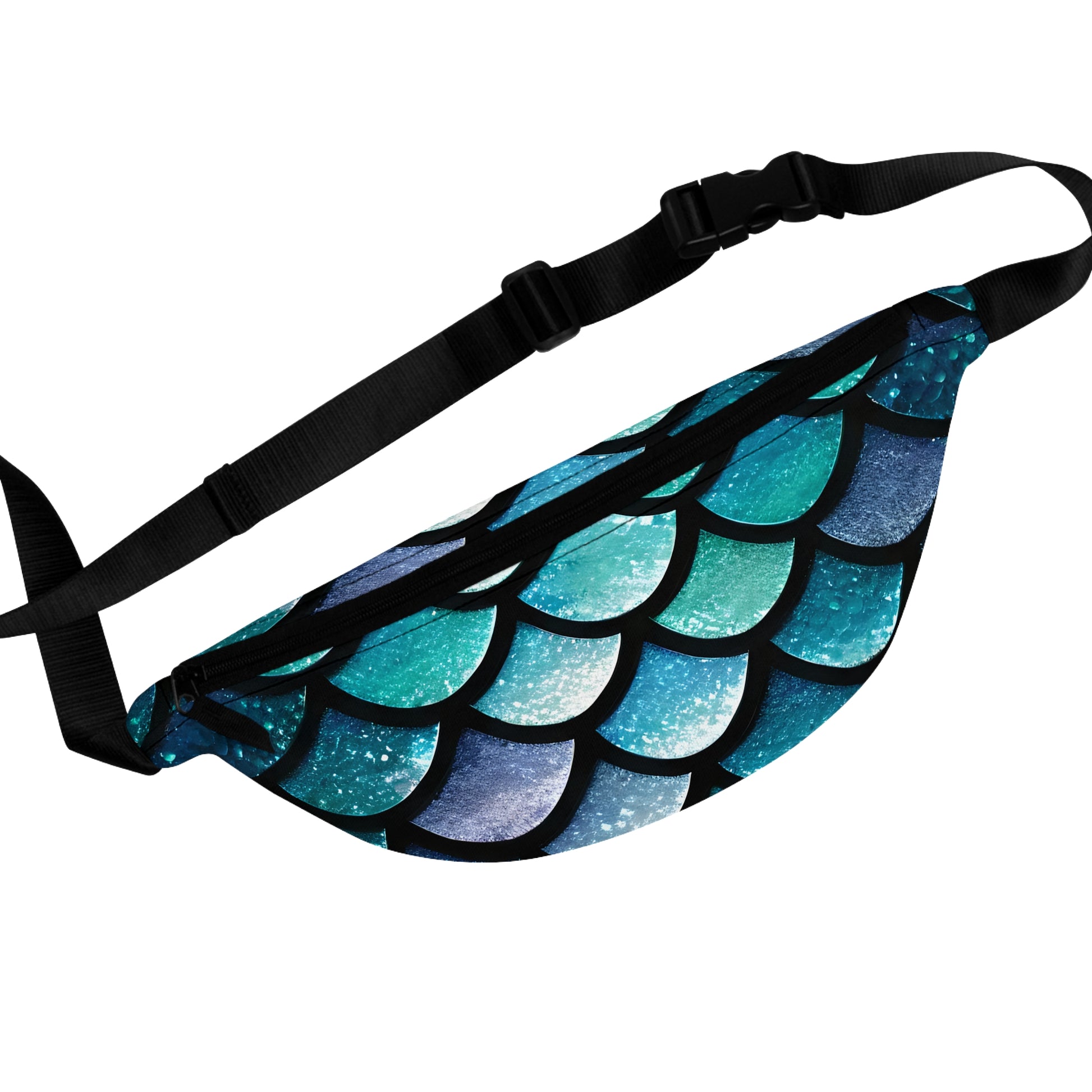 Aqua Mermaid Scales Fanny Pack - Trendy Travel Accessory, Perfect for Outings, Festivals and Hiking, Gift for Mermaid Lovers - The Mountain Mermaid Company