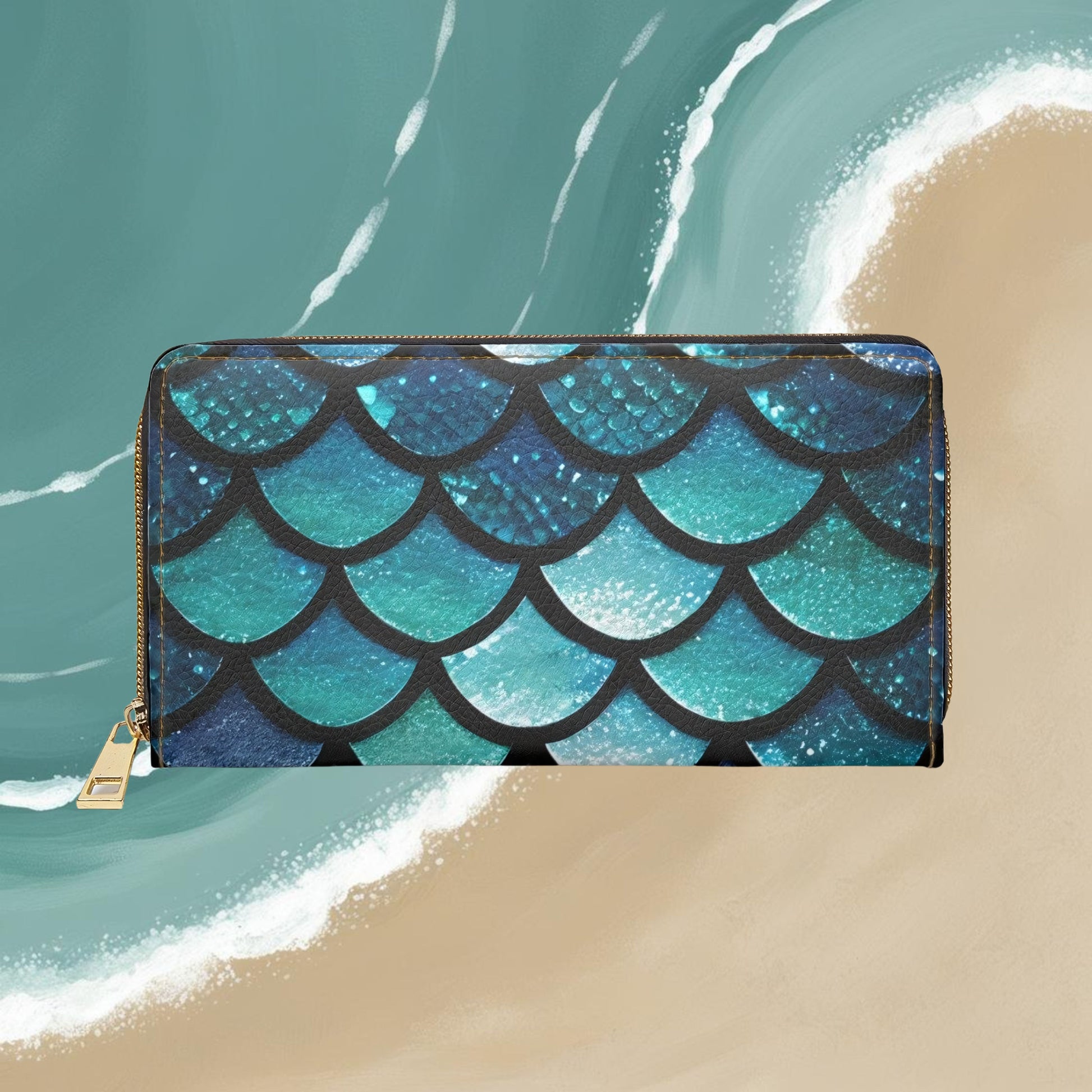 Mermaid Magic Zipper Wallet, Trendy Ocean Blue Mermaid Scales Print, Mermaid Lover Gift, Unique Gifts for Her, Coin Purse - The Mountain Mermaid Company