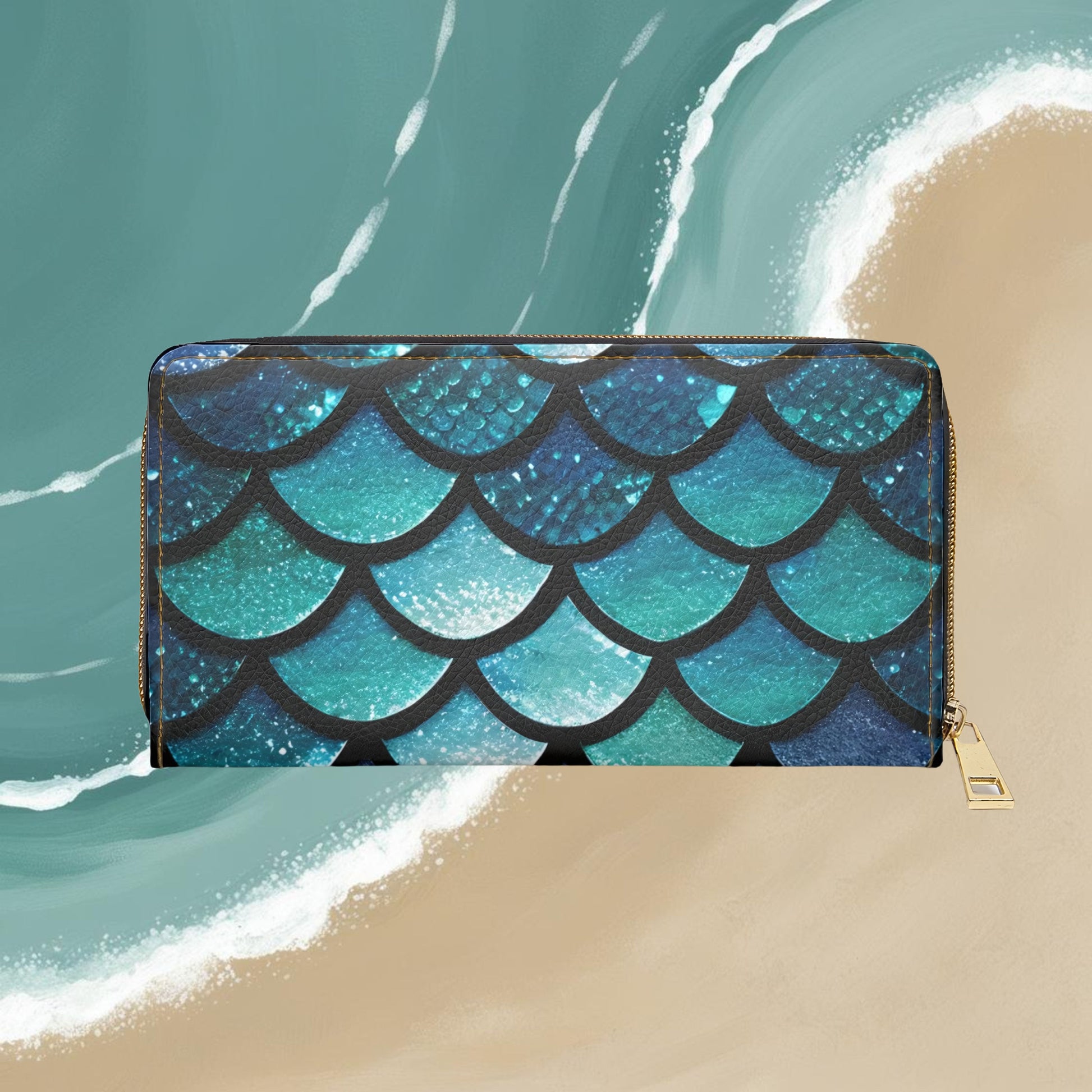 Mermaid Magic Zipper Wallet, Trendy Ocean Blue Mermaid Scales Print, Mermaid Lover Gift, Unique Gifts for Her, Coin Purse - The Mountain Mermaid Company