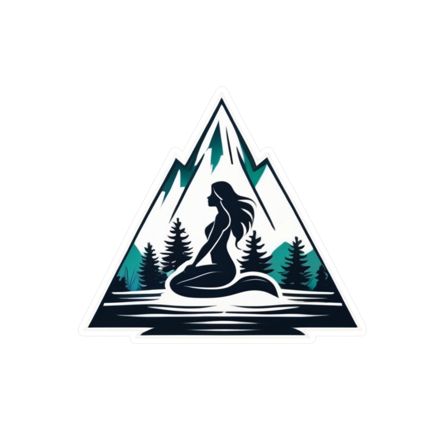 Mountain Mermaid Company Logo Decal, Vinyl Sticker for Laptops and Cars, Unique Gift for Mermaid Lovers and Adventure Enthusiasts - The Mountain Mermaid Company