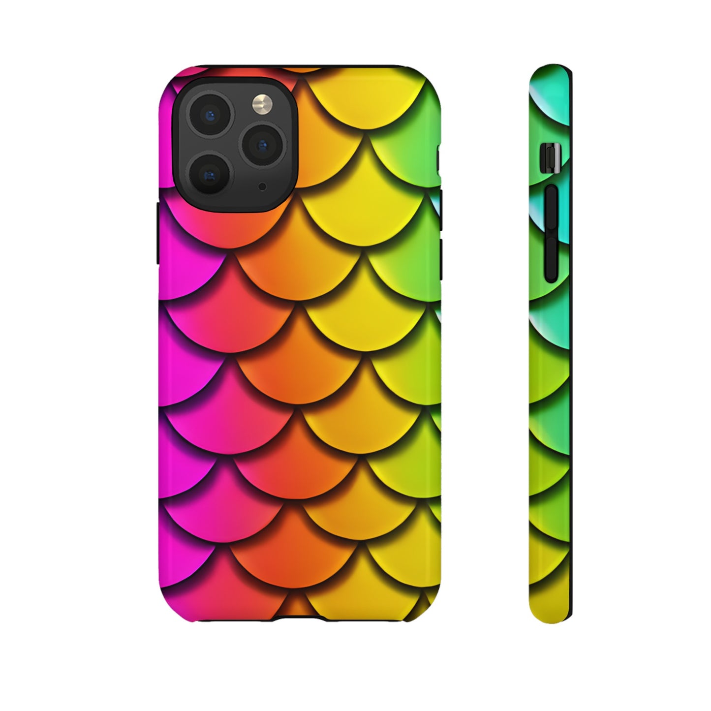 Tough Phone Case - Rainbow Mermaid Scales Print, Compatible with Apple iPhone, Samsung Galaxy, and Google Pixel Devices - The Mountain Mermaid Company