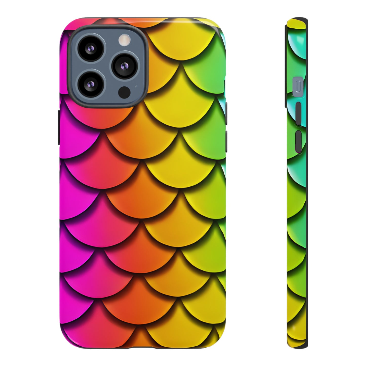 Tough Phone Case - Rainbow Mermaid Scales Print, Compatible with Apple iPhone, Samsung Galaxy, and Google Pixel Devices - The Mountain Mermaid Company