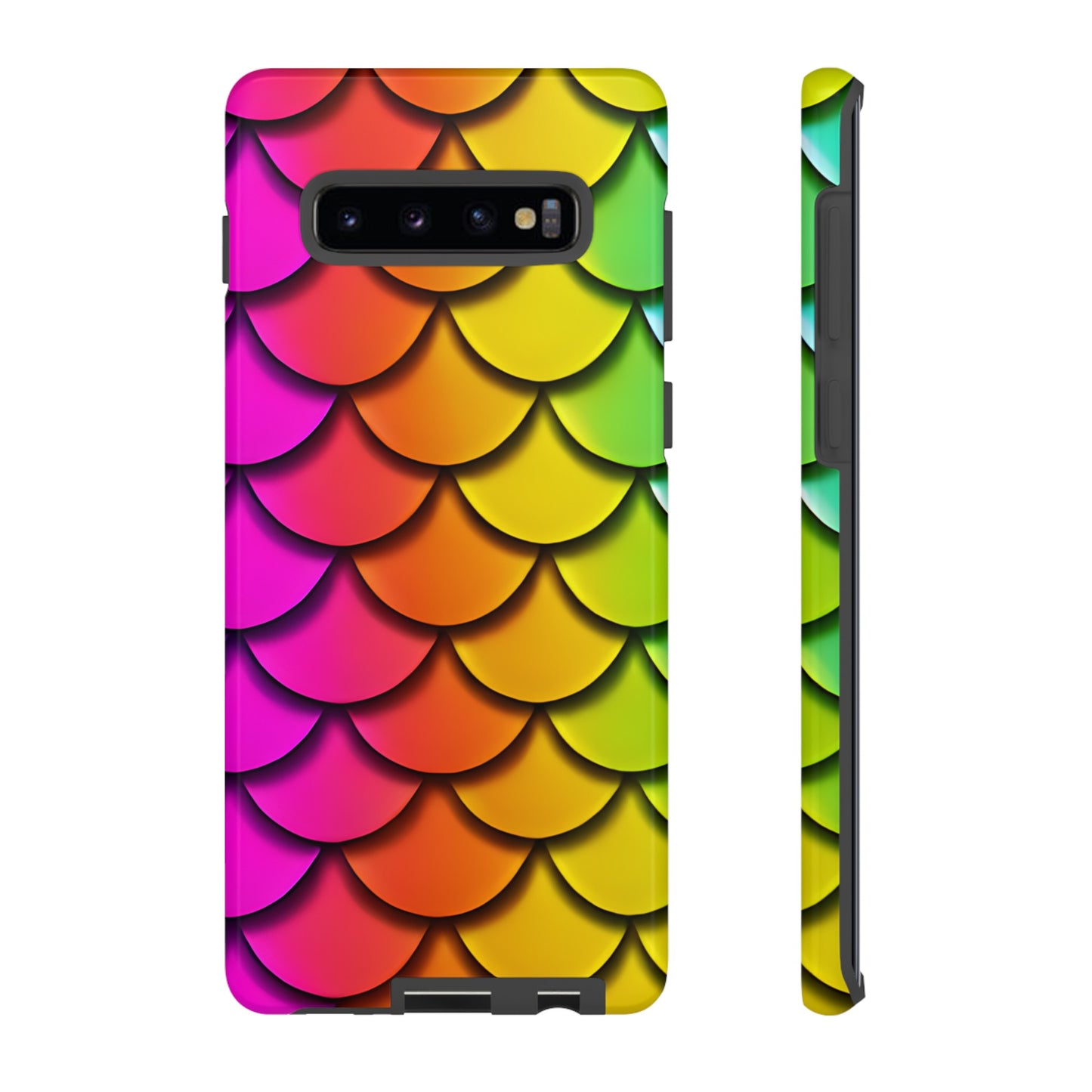 Tough Phone Case - Rainbow Mermaid Scales Print, Compatible with Apple iPhone, Samsung Galaxy, and Google Pixel Devices - The Mountain Mermaid Company