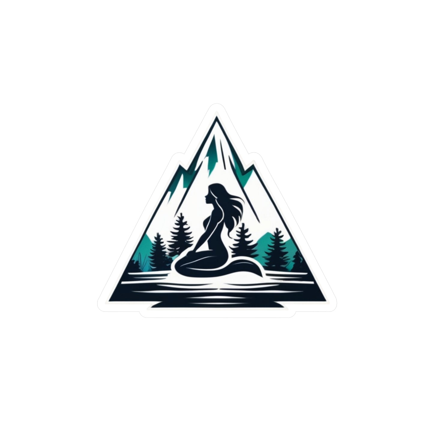 Mountain Mermaid Company Logo Decal, Vinyl Sticker for Laptops and Cars, Unique Gift for Mermaid Lovers and Adventure Enthusiasts - The Mountain Mermaid Company