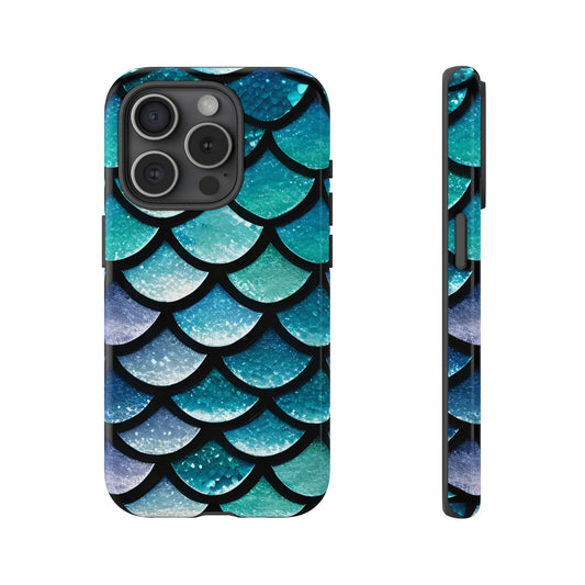 Aqua Mermaidcore Tough Phone Case - Compatible with Apple iPhone, Samsung Galaxy, and Google Pixel Devices, Great Gift for Ocean Lovers - The Mountain Mermaid Company