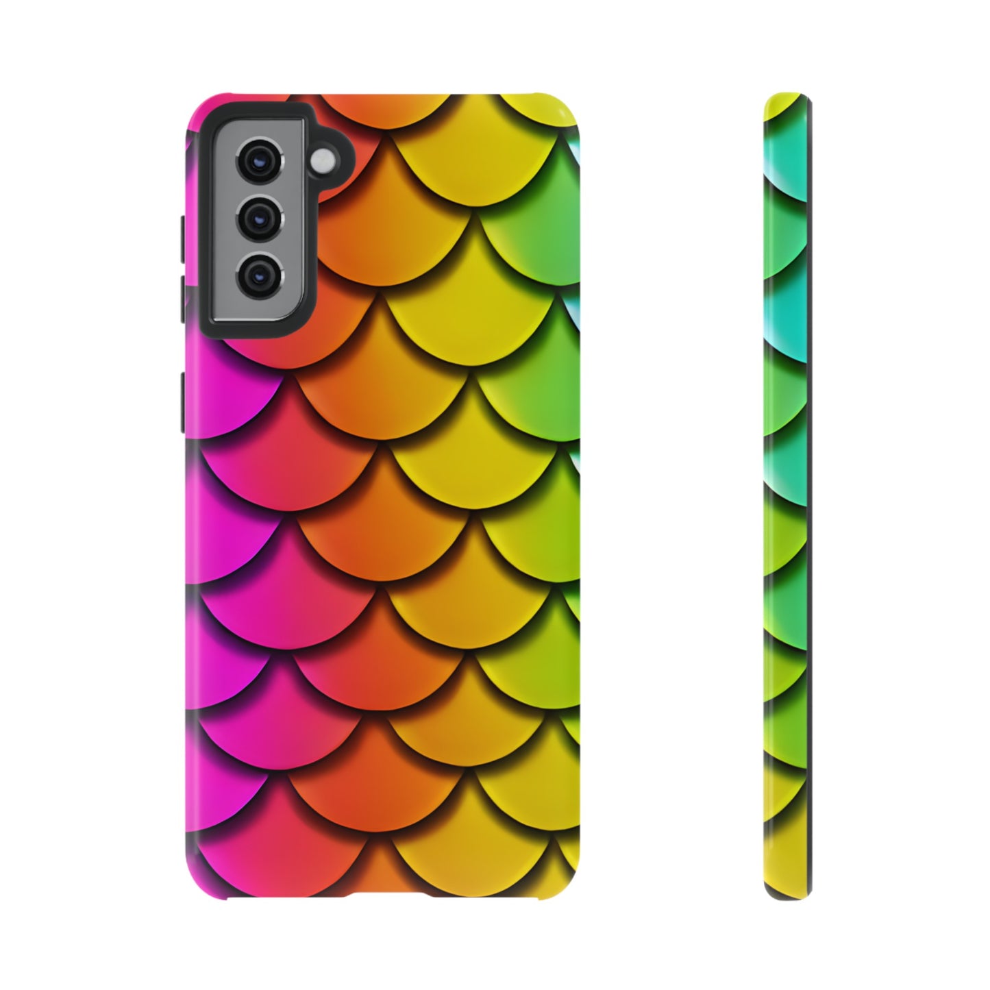 Tough Phone Case - Rainbow Mermaid Scales Print, Compatible with Apple iPhone, Samsung Galaxy, and Google Pixel Devices - The Mountain Mermaid Company