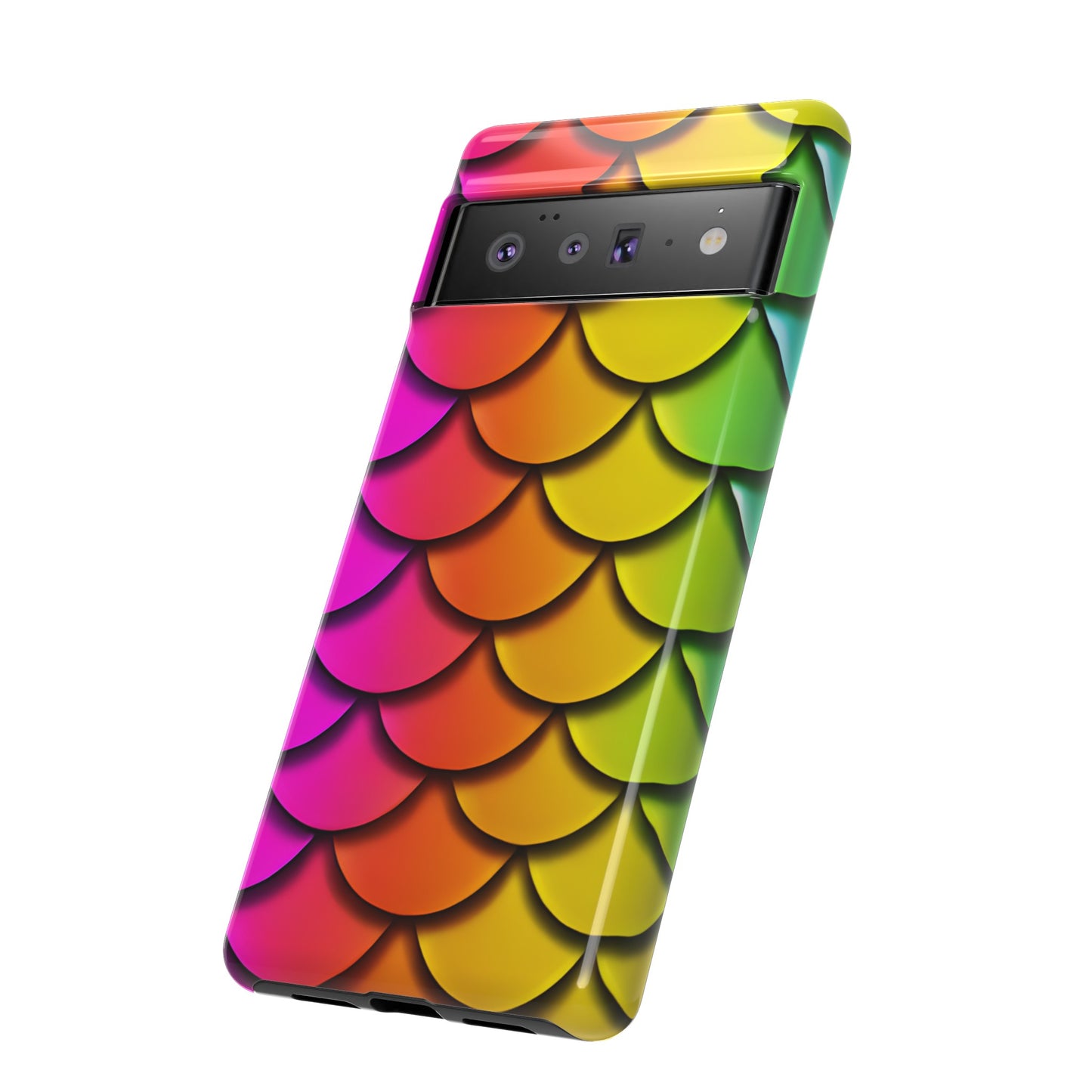 Tough Phone Case - Rainbow Mermaid Scales Print, Compatible with Apple iPhone, Samsung Galaxy, and Google Pixel Devices - The Mountain Mermaid Company