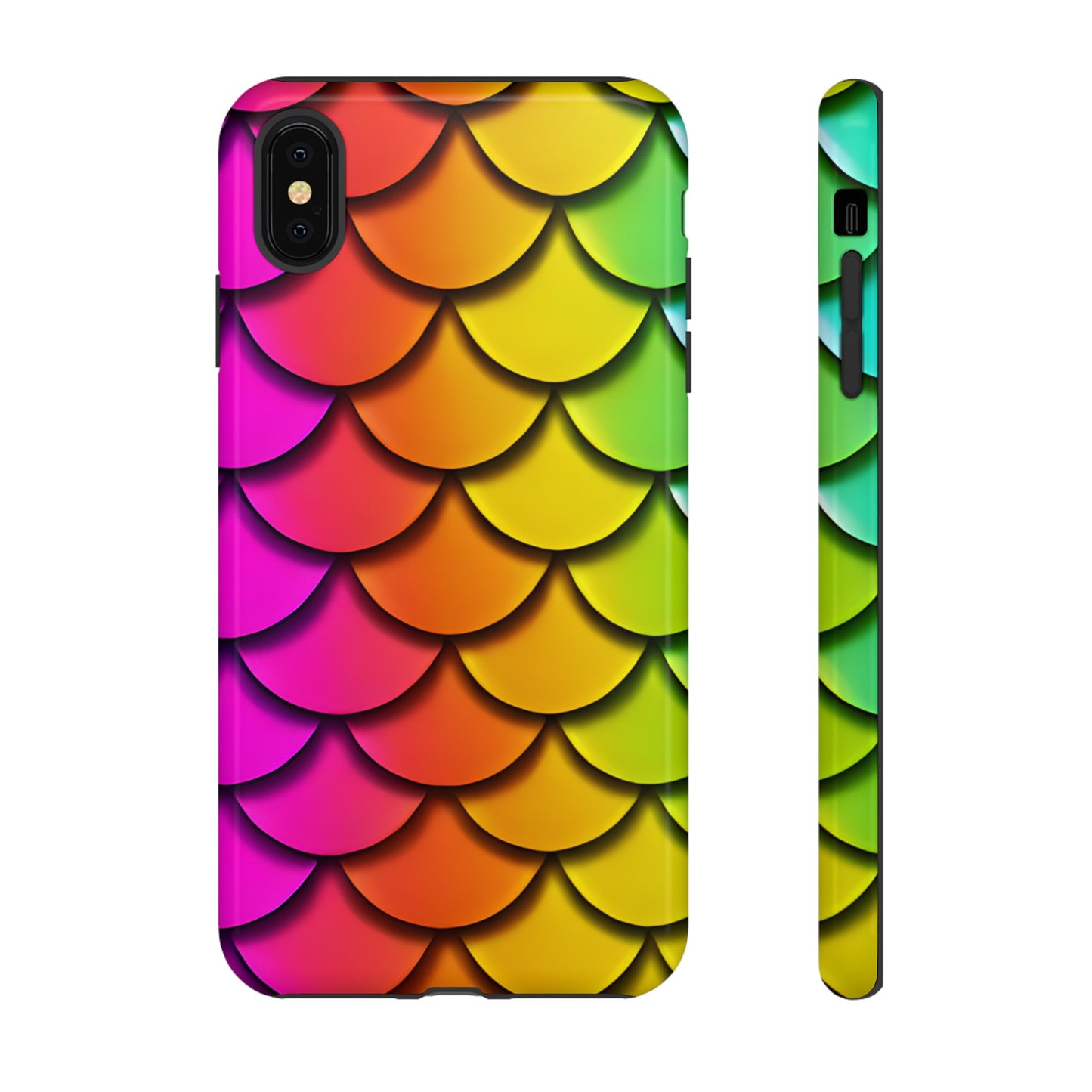 Tough Phone Case - Rainbow Mermaid Scales Print, Compatible with Apple iPhone, Samsung Galaxy, and Google Pixel Devices - The Mountain Mermaid Company