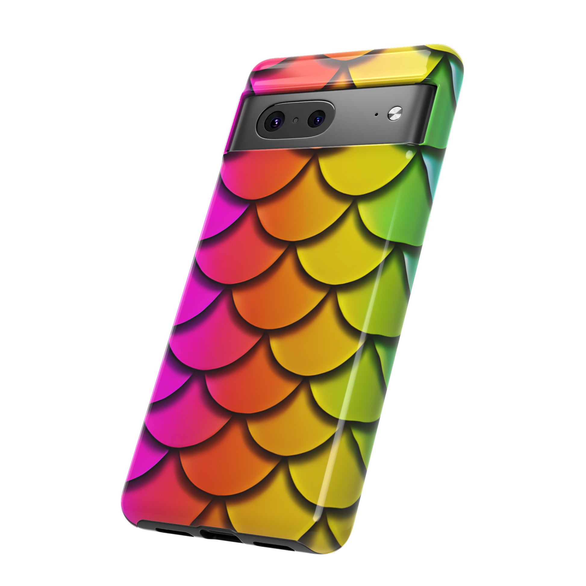 Tough Phone Case - Rainbow Mermaid Scales Print, Compatible with Apple iPhone, Samsung Galaxy, and Google Pixel Devices - The Mountain Mermaid Company