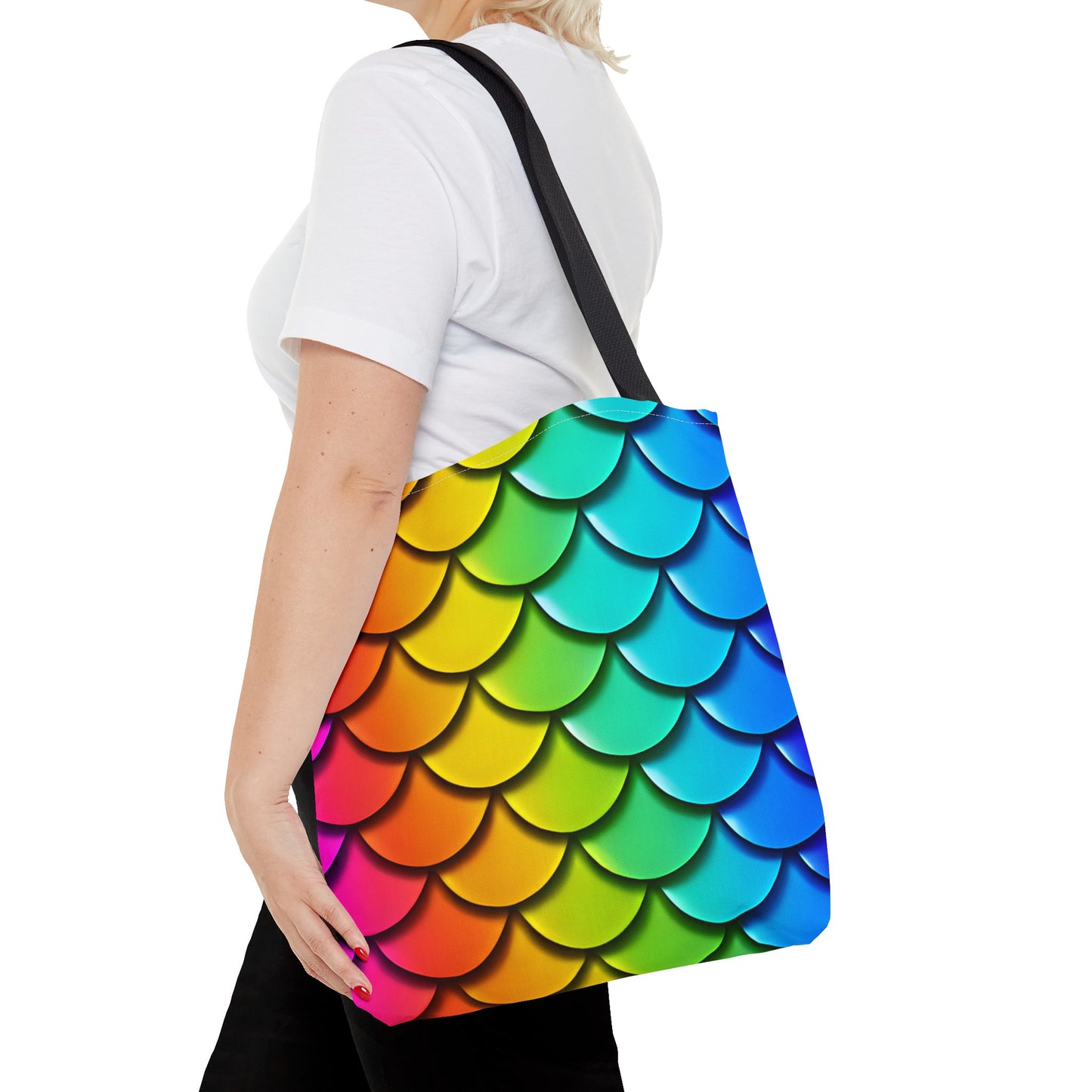 Rainbow Mermaidcore Tote Bag - Eco-Friendly Reusable Shopper, Ideal for Daily Errands, Whimsical Mermaid Gift - The Mountain Mermaid Company