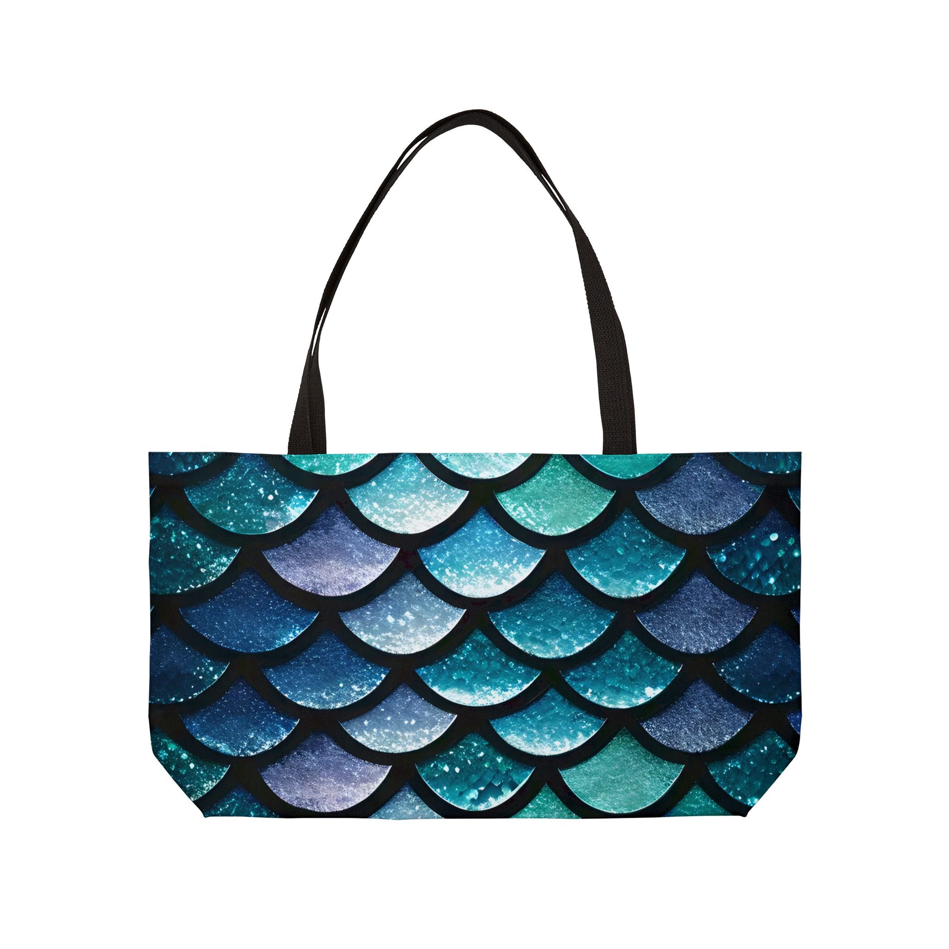 Aqua Mermaidcore Weekender Tote Bag - Durable Spacious Tote for Getaways, Perfect for Travel and Beach Lovers - The Mountain Mermaid Company