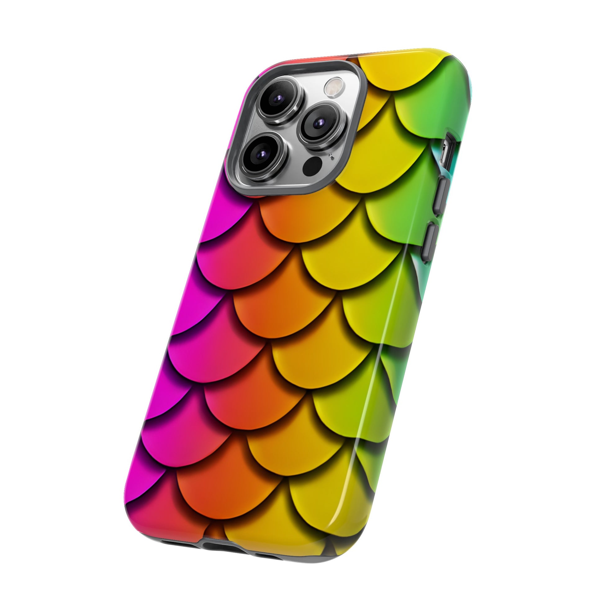 Tough Phone Case - Rainbow Mermaid Scales Print, Compatible with Apple iPhone, Samsung Galaxy, and Google Pixel Devices - The Mountain Mermaid Company