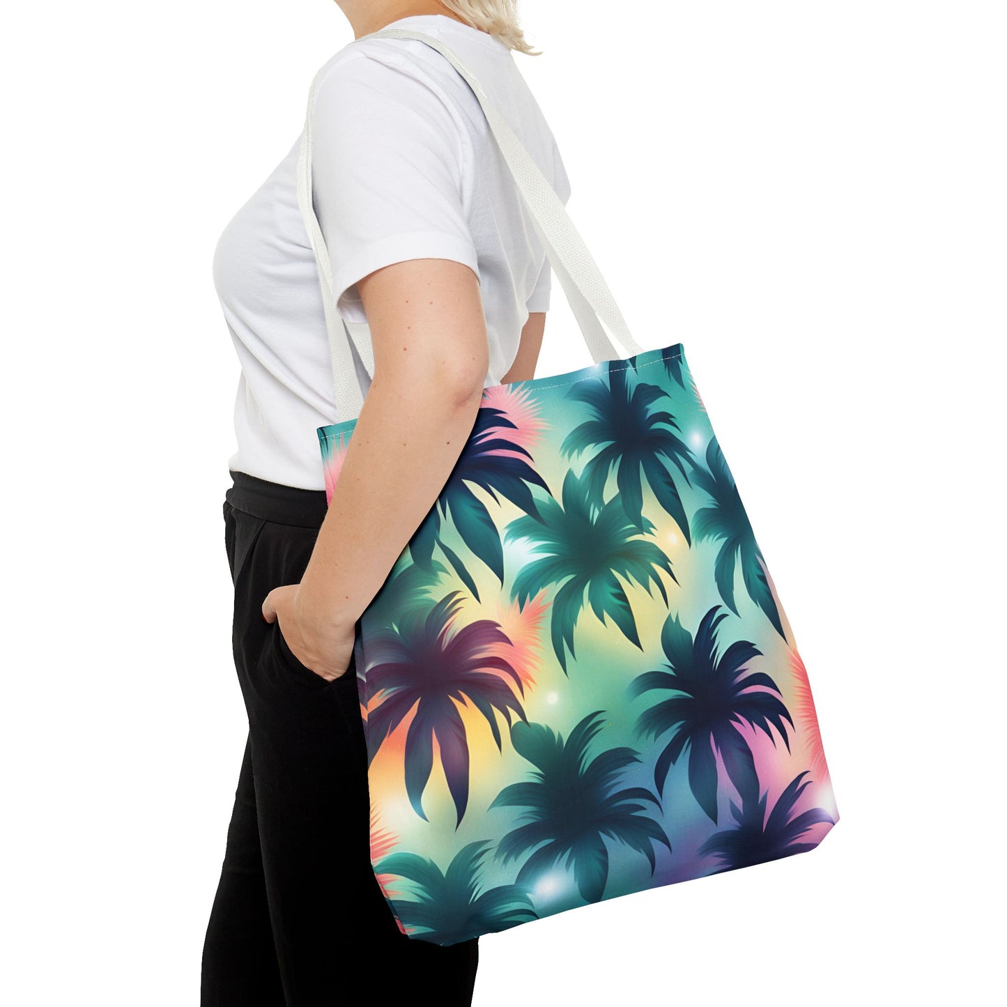 Groovy Palms Tote Bag - Durable Carryall for Everyday Use, Trendy Pool Accessory, Unique Gift for Beach Lovers