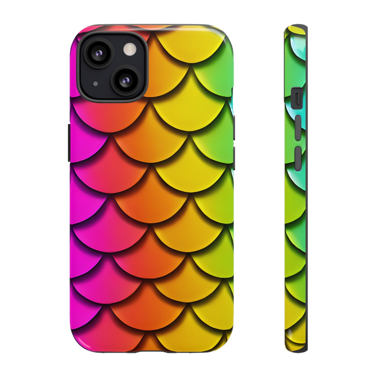 Tough Phone Case - Rainbow Mermaid Scales Print, Compatible with Apple iPhone, Samsung Galaxy, and Google Pixel Devices - The Mountain Mermaid Company