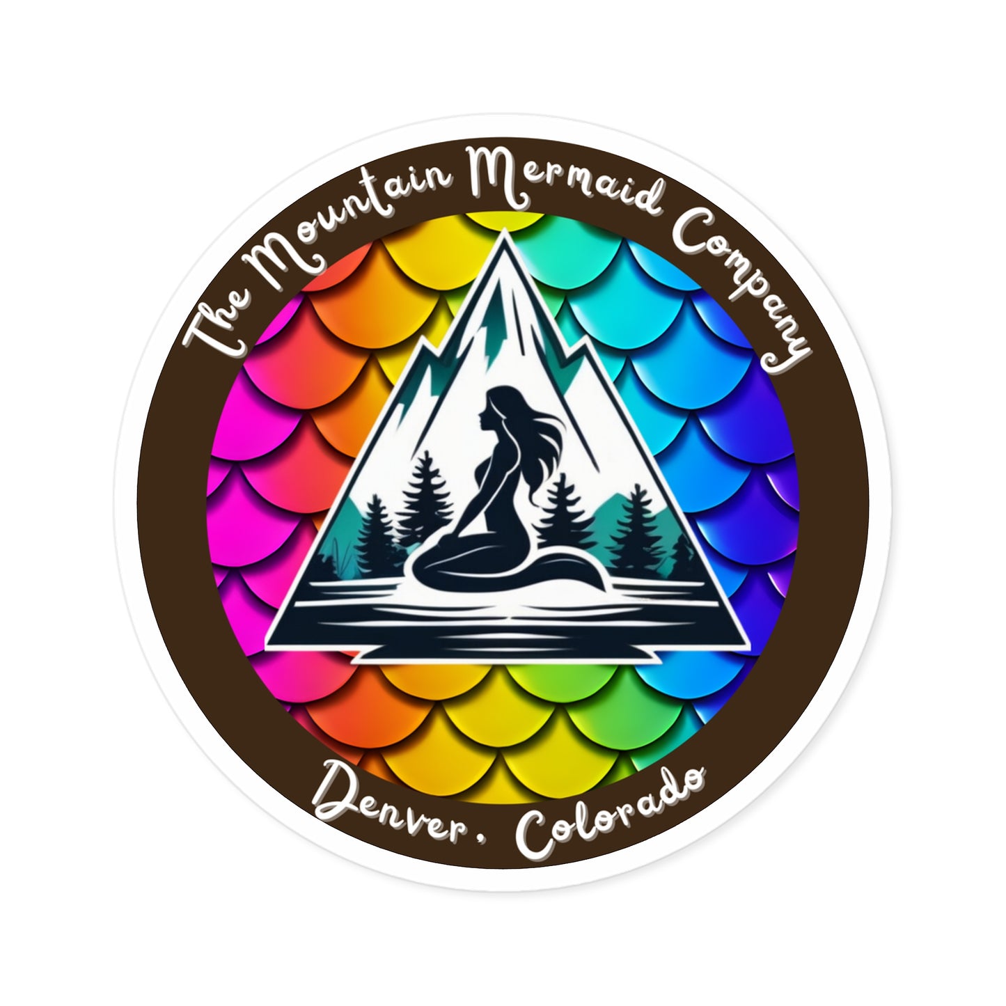 Rainbow Mermaidcore Indoor/Outdoor Sticker -  Durable Decal for Cars, Laptops and Water Bottles, Gift for Mermaid Lovers - The Mountain Mermaid Company