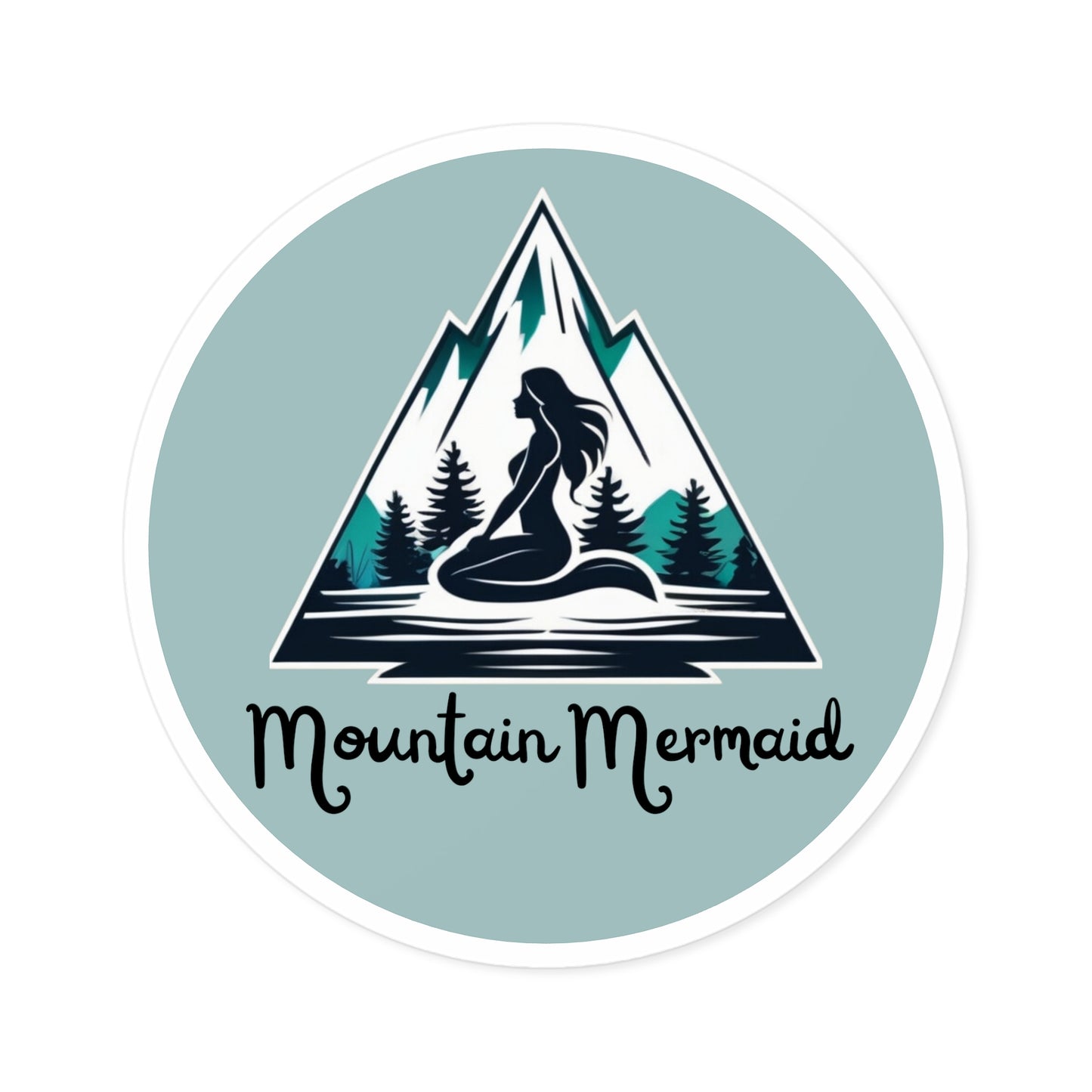 Mountain Mermaid Indoor/Outdoor Sticker - Durable Graphic Decal for Cars, Laptops and Water Bottles, Gift for Mermaid Lovers - The Mountain Mermaid Company