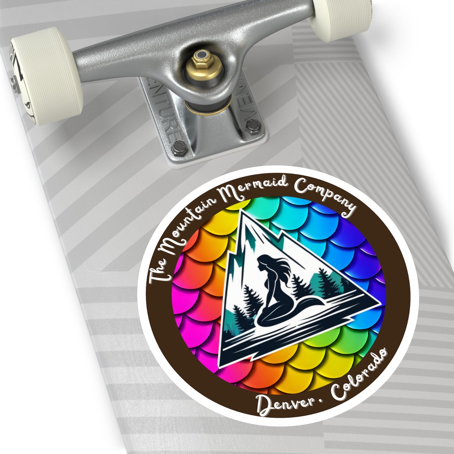 Rainbow Mermaidcore Indoor/Outdoor Sticker -  Durable Decal for Cars, Laptops and Water Bottles, Gift for Mermaid Lovers - The Mountain Mermaid Company