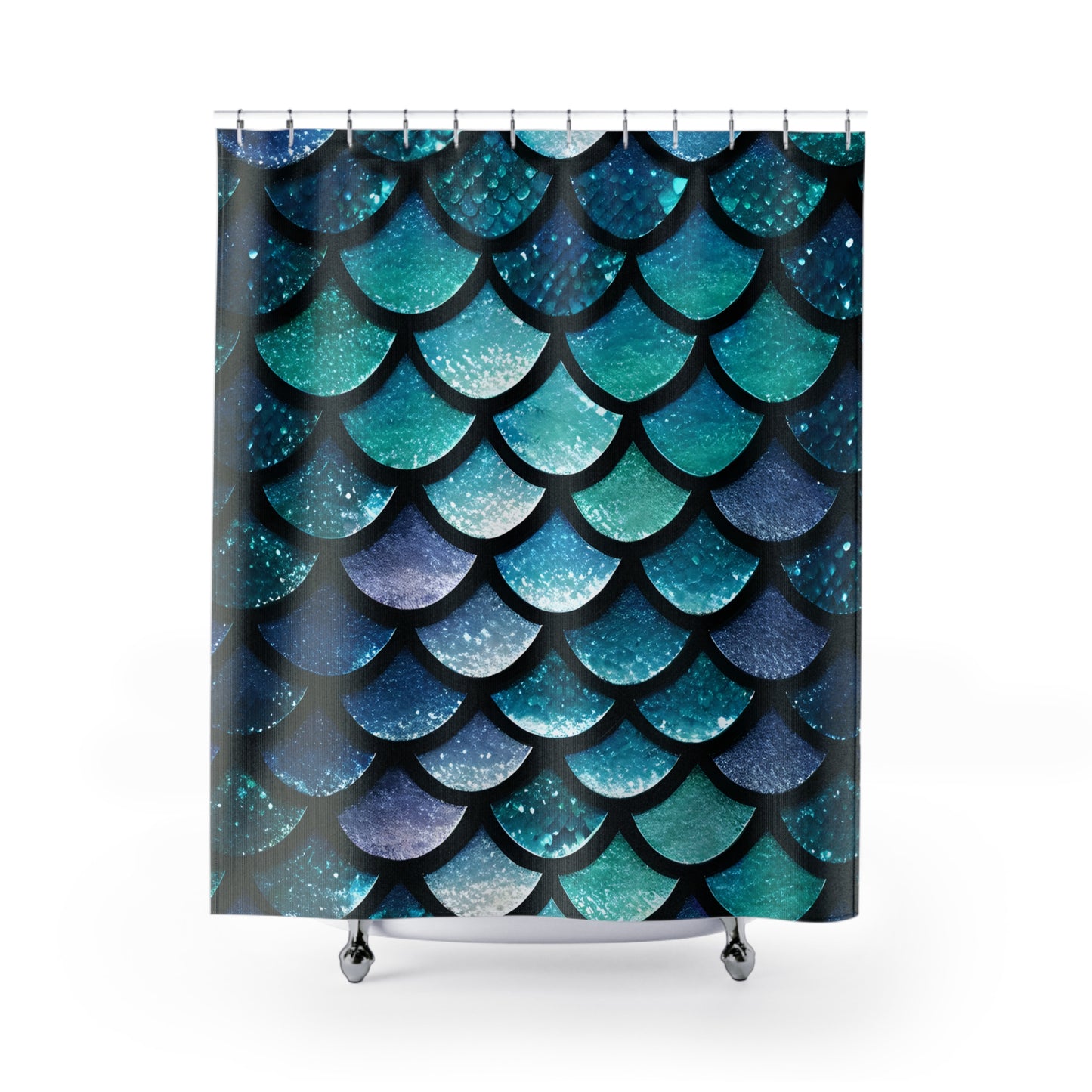 Aqua Mermaidcore Shower Curtains - Vibrant Bathroom Makeover, Whimsical Gift for Mermaid Enthusiasts - The Mountain Mermaid Company