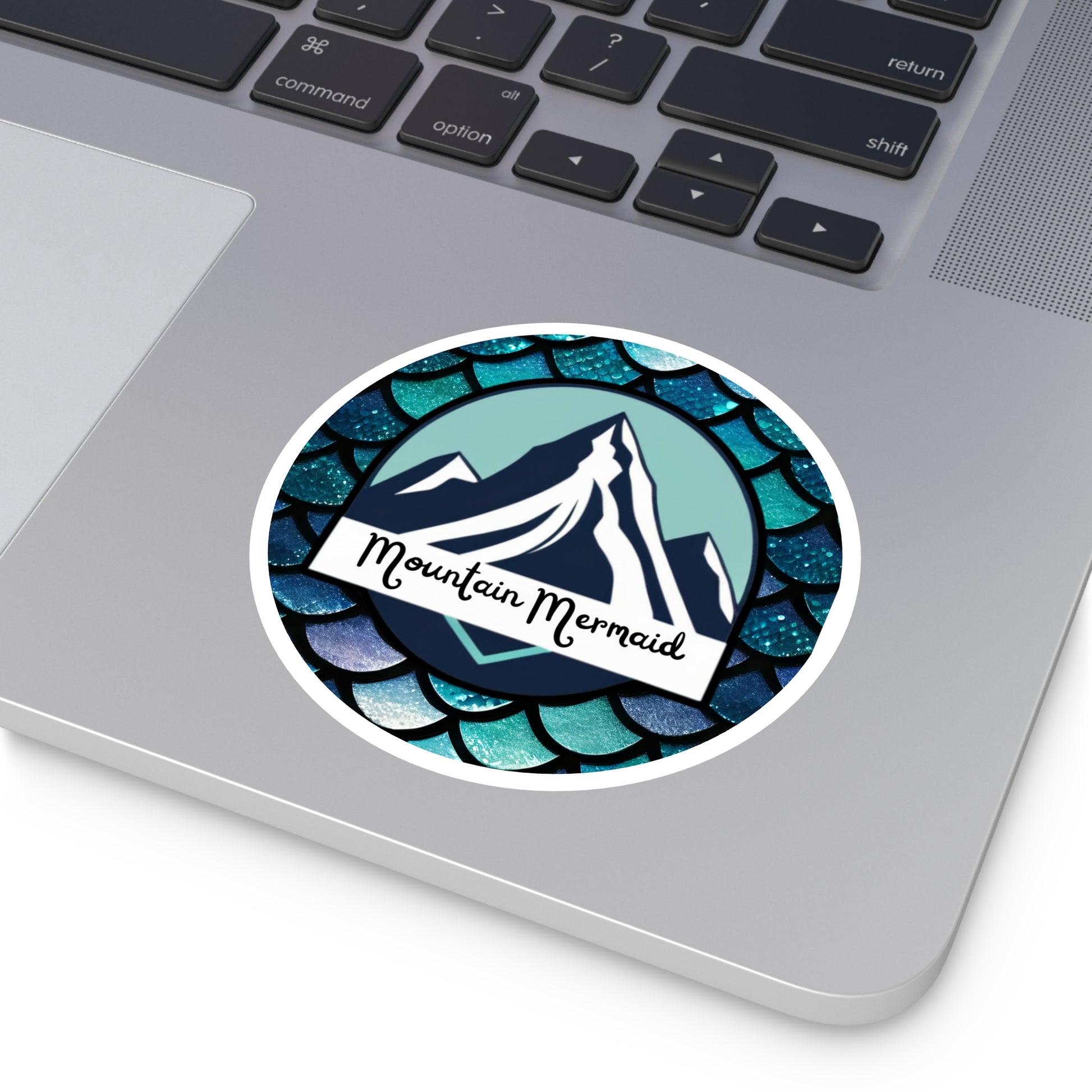 Aqua Mermaidcore Mountain Mermaid Indoor/Outdoor Sticker -  Durable Decal for Cars, Laptops and Water Bottles, Gift for Mermaid Lovers - The Mountain Mermaid Company