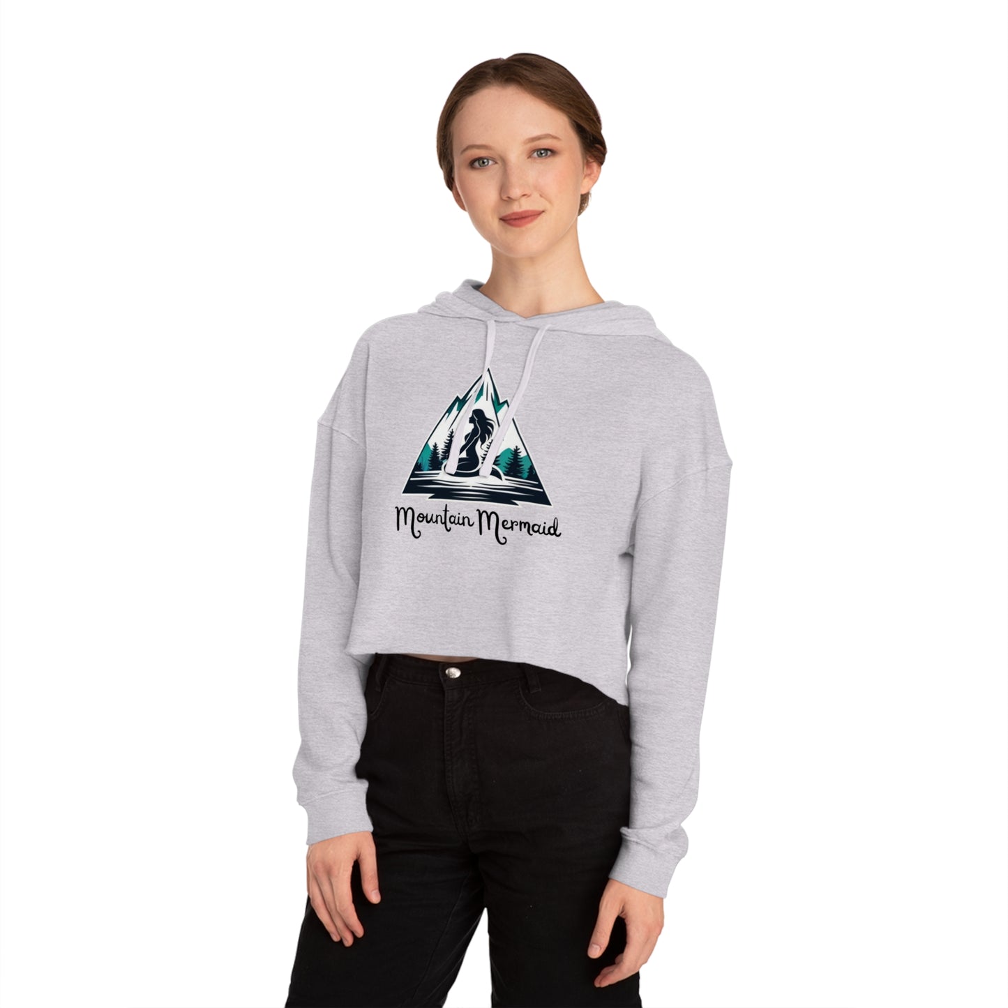 Mountain Mermaid Cropped Hoodie - Fashionable Mermaidcore Apparel for Everyday Comfort - Ideal for Fantasy and Outdoor Enthusiasts - The Mountain Mermaid Company