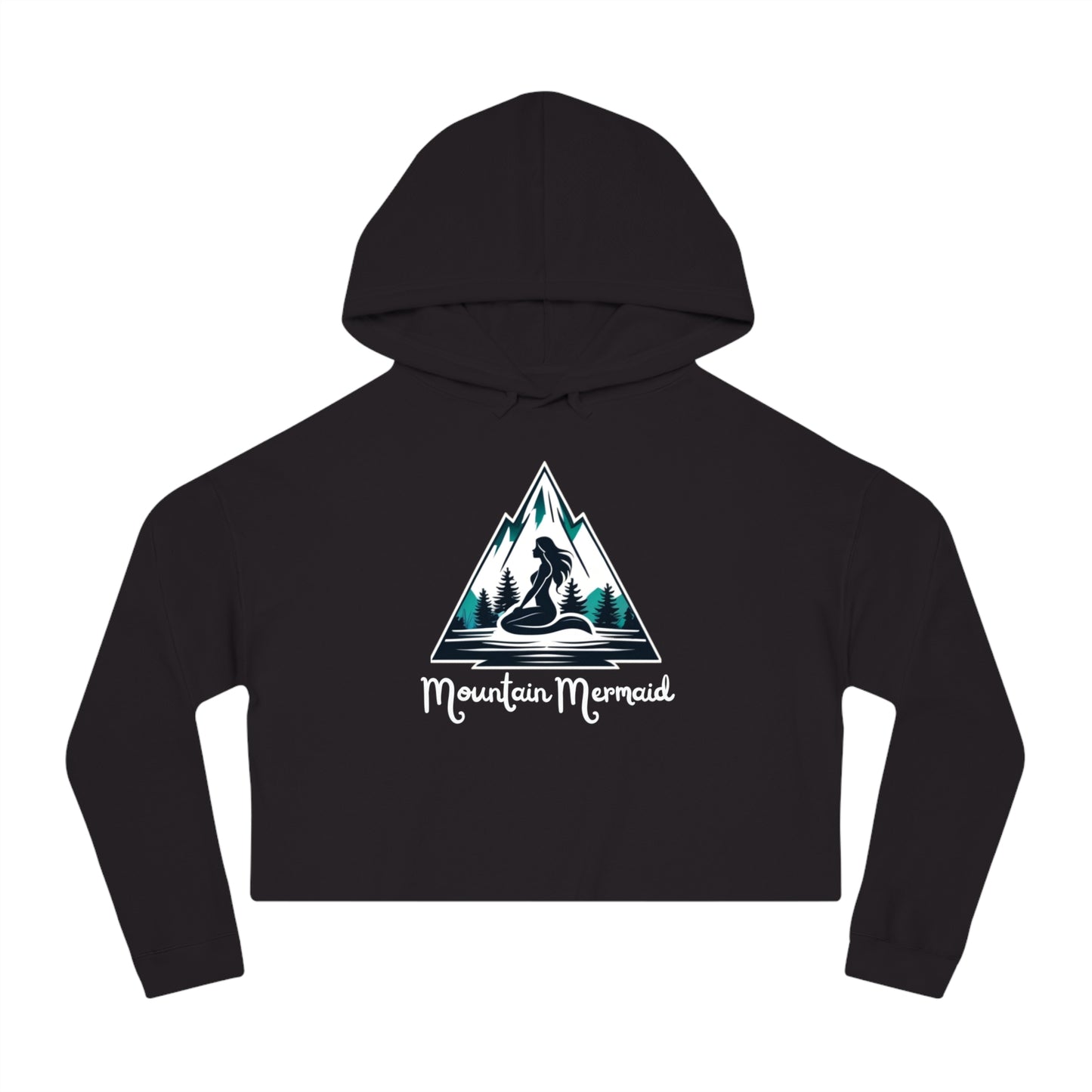 Mountain Mermaid Cropped Hoodie - Fashionable Mermaidcore Apparel for Everyday Comfort - Ideal for Fantasy and Outdoor Enthusiasts - The Mountain Mermaid Company