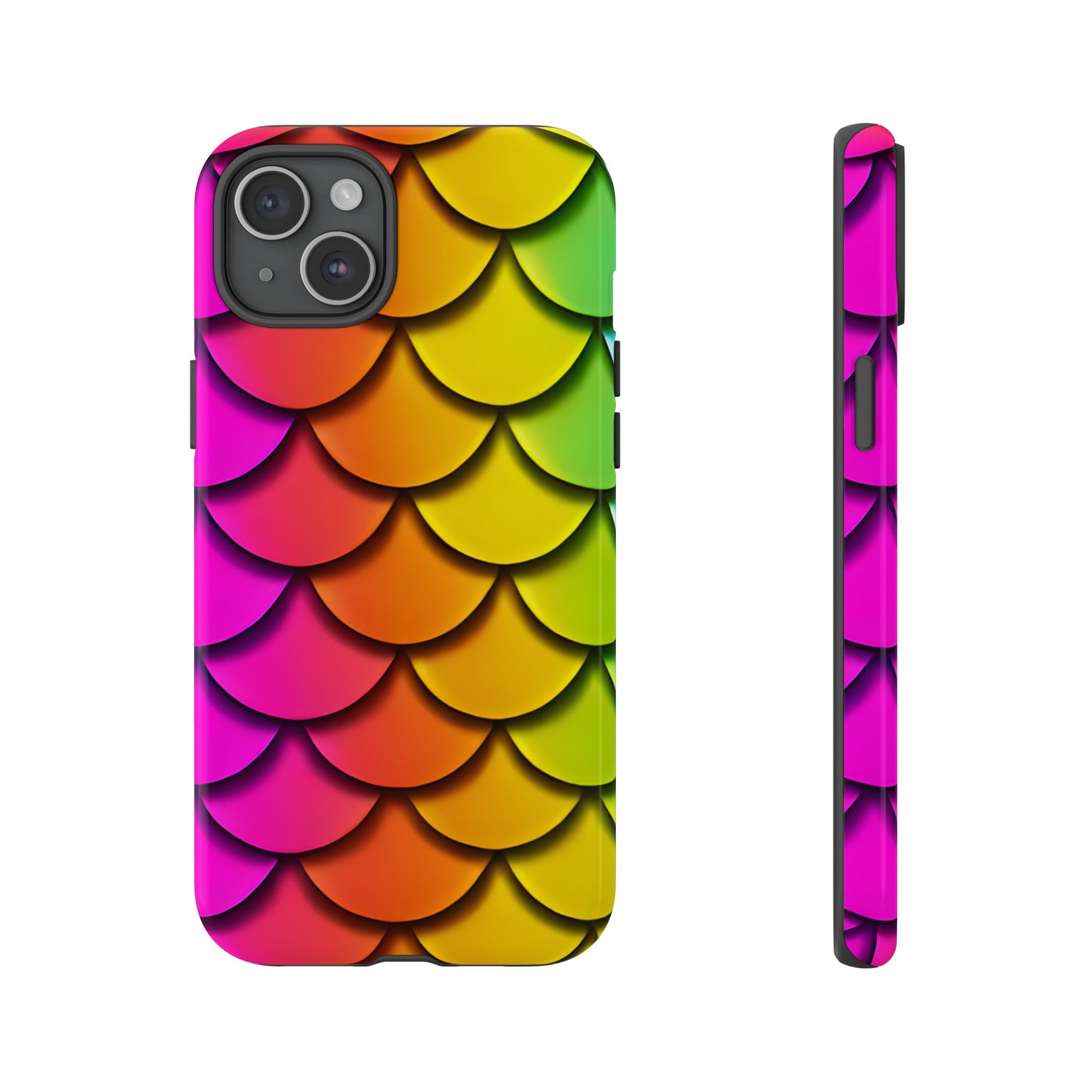 Tough Phone Case - Rainbow Mermaid Scales Print, Compatible with Apple iPhone, Samsung Galaxy, and Google Pixel Devices - The Mountain Mermaid Company