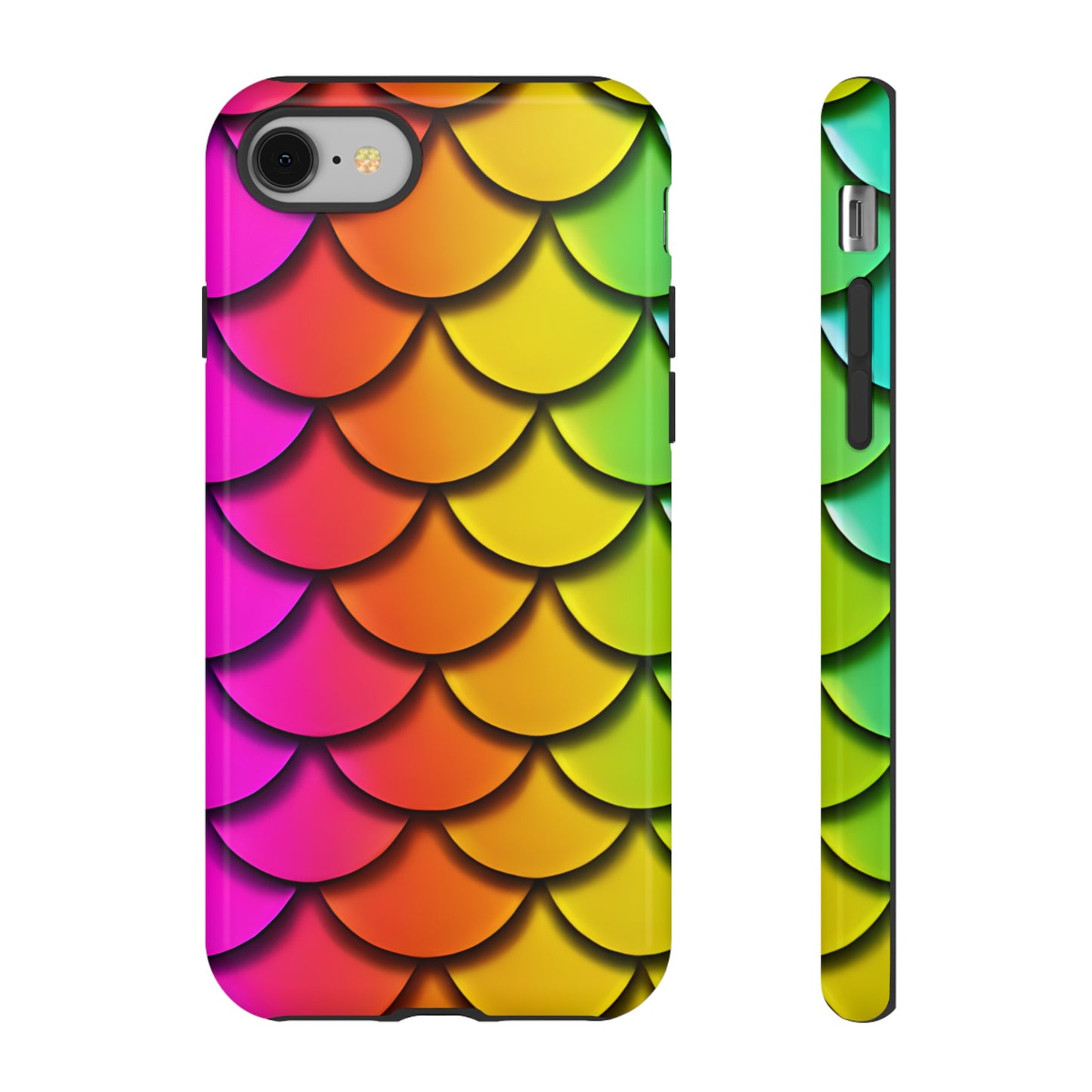 Tough Phone Case - Rainbow Mermaid Scales Print, Compatible with Apple iPhone, Samsung Galaxy, and Google Pixel Devices - The Mountain Mermaid Company