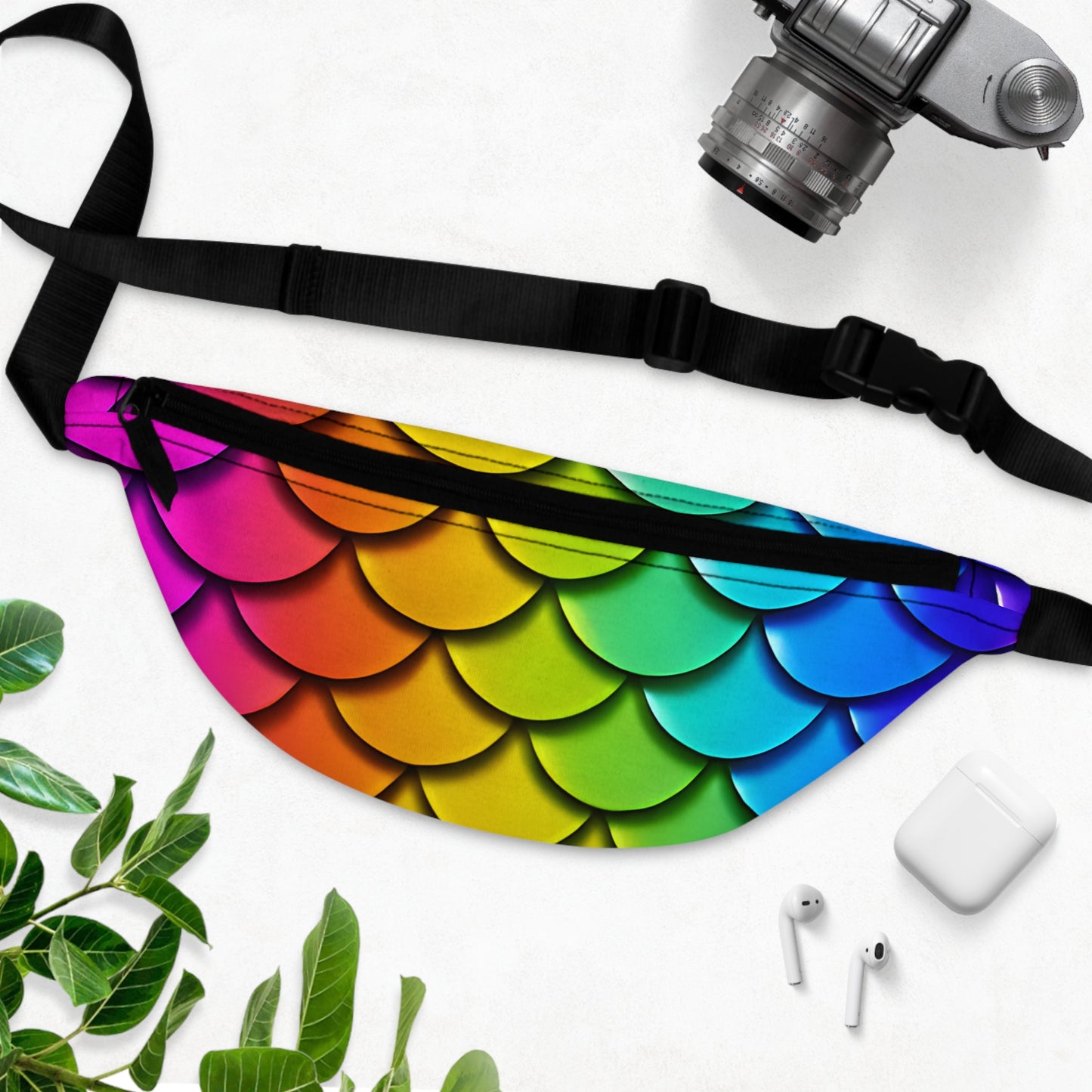 Fanny Pack - Rainbow Mermaid Scales Print, Perfect Accessory for Outings, Ideal for Festival, Travel and Hiking Enthusiasts - The Mountain Mermaid Company