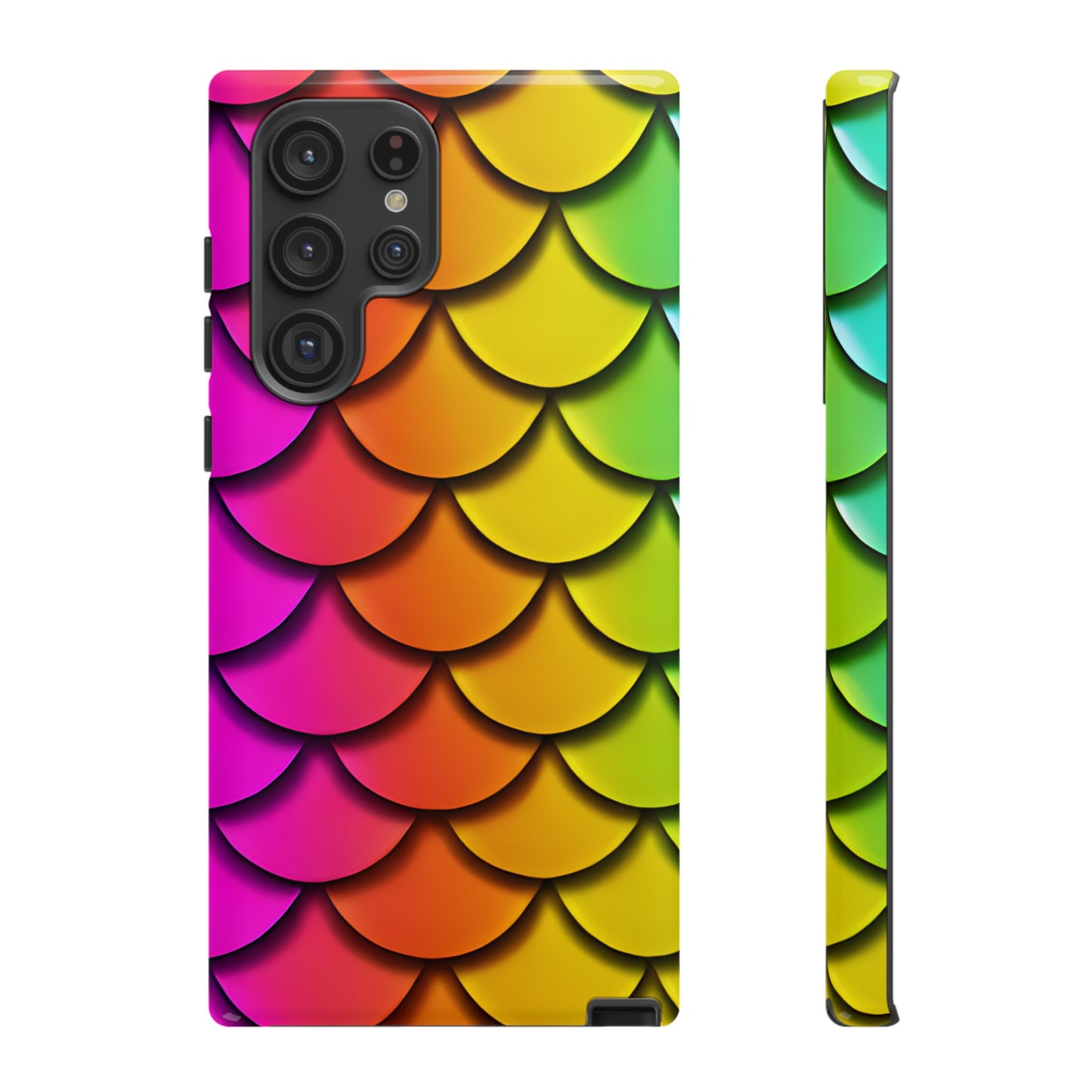 Tough Phone Case - Rainbow Mermaid Scales Print, Compatible with Apple iPhone, Samsung Galaxy, and Google Pixel Devices - The Mountain Mermaid Company