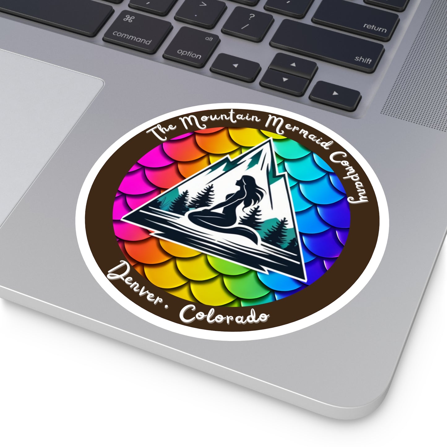 Rainbow Mermaidcore Indoor/Outdoor Sticker -  Durable Decal for Cars, Laptops and Water Bottles, Gift for Mermaid Lovers - The Mountain Mermaid Company