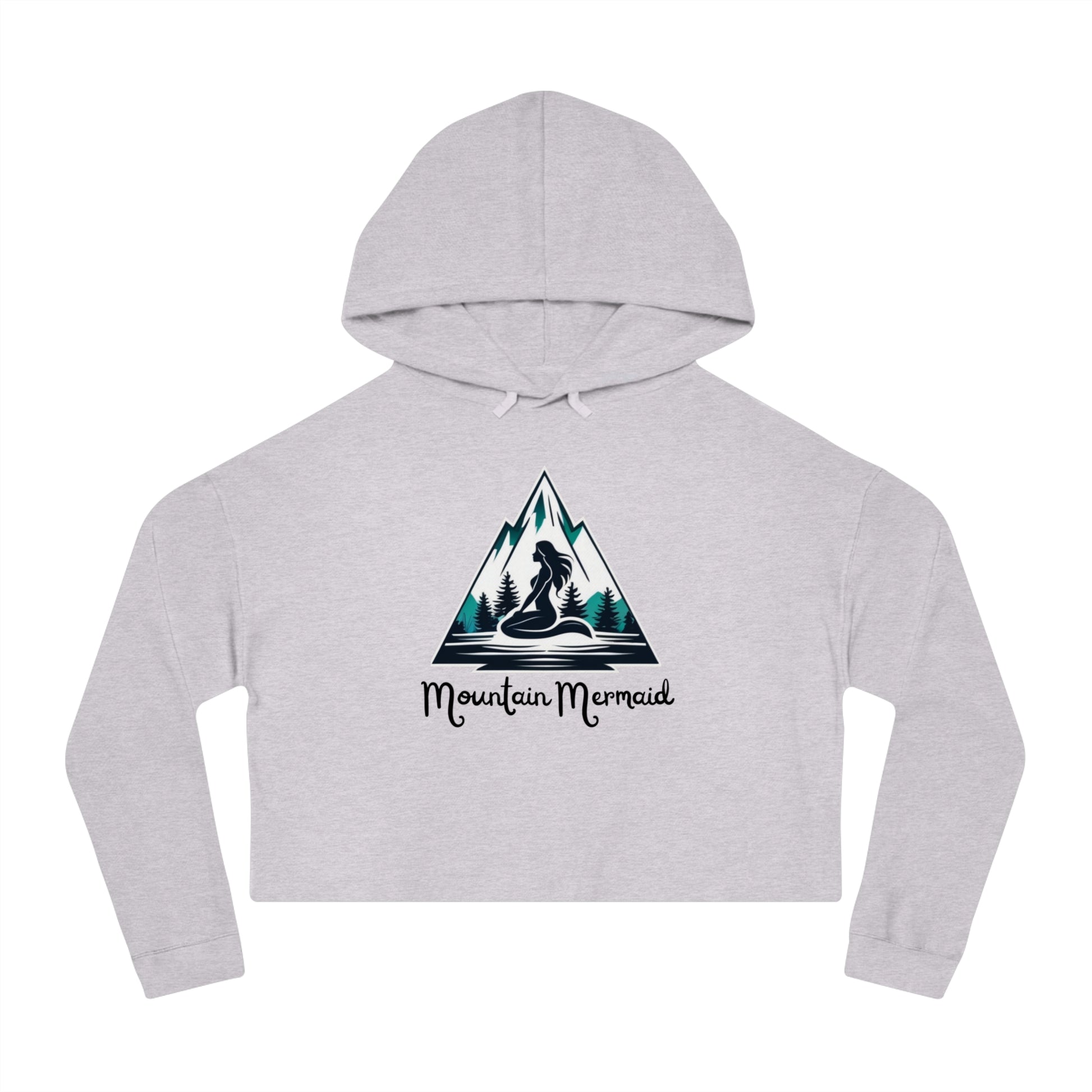 Mountain Mermaid Cropped Hoodie - Fashionable Mermaidcore Apparel for Everyday Comfort - Ideal for Fantasy and Outdoor Enthusiasts - The Mountain Mermaid Company