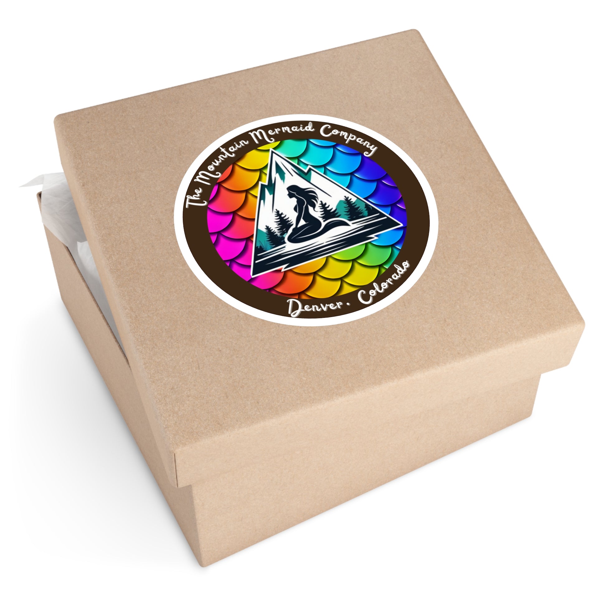 Rainbow Mermaidcore Indoor/Outdoor Sticker -  Durable Decal for Cars, Laptops and Water Bottles, Gift for Mermaid Lovers - The Mountain Mermaid Company